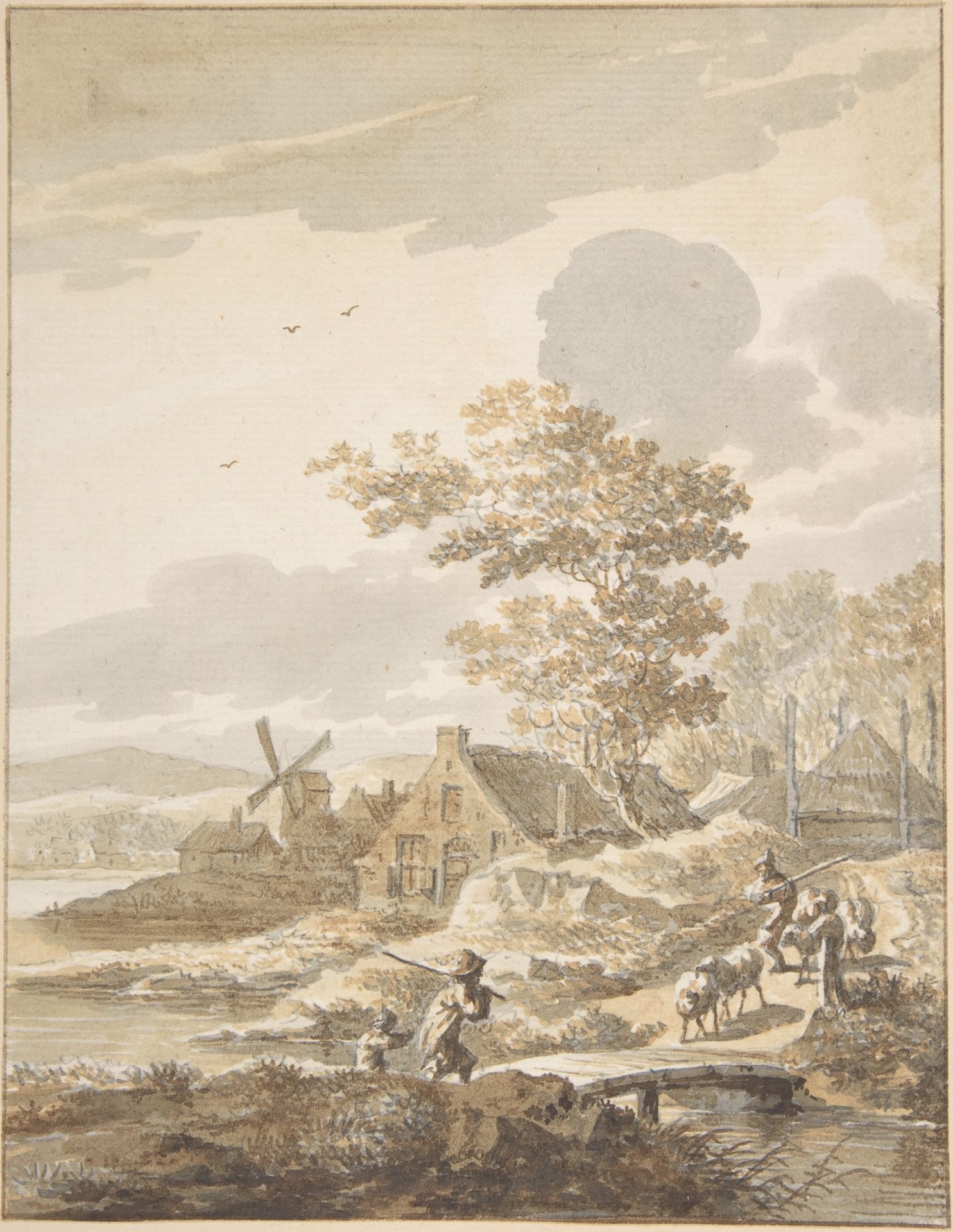 Landscape with Windmill by Anonymous