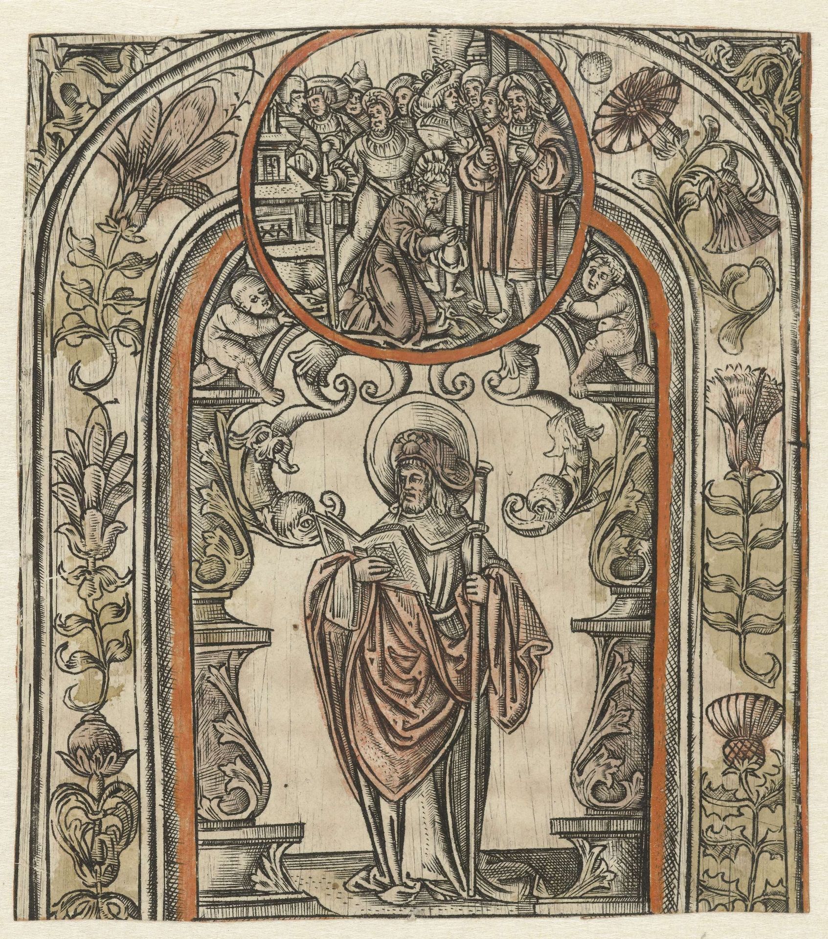 De apostel Jakobus Major en zijn martelaarschap by Allaert Claesz.