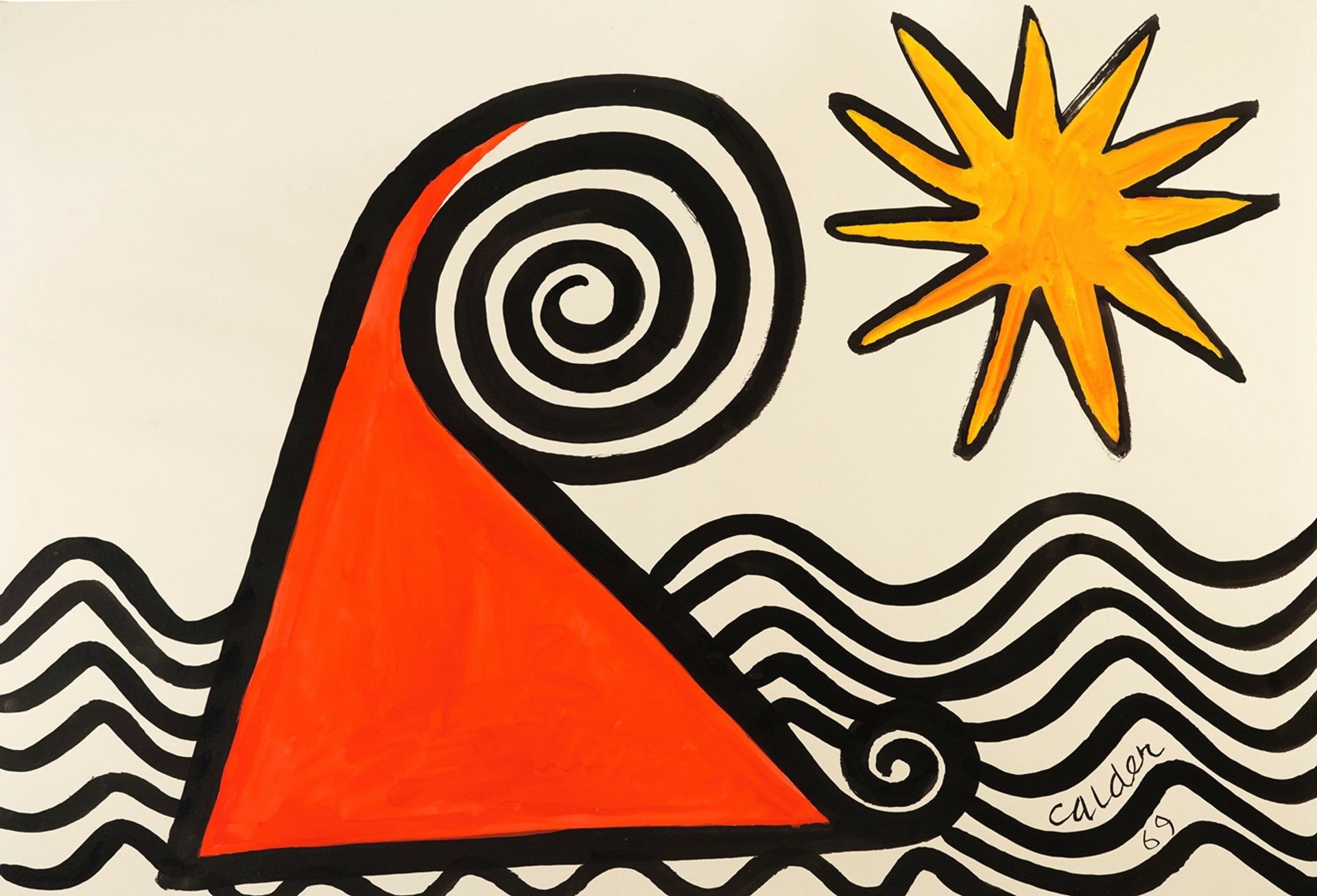 Phrygian Cap and Orange Star by Alexander Calder