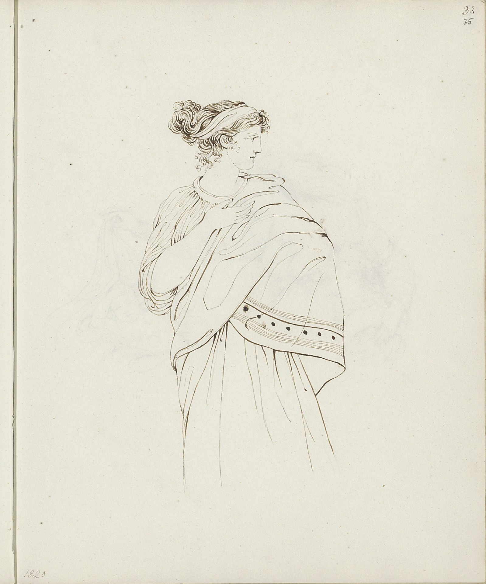 Vrouw in een tuniek, naar klassiek voorbeeld by jonkvrouw Elisabeth Kemper