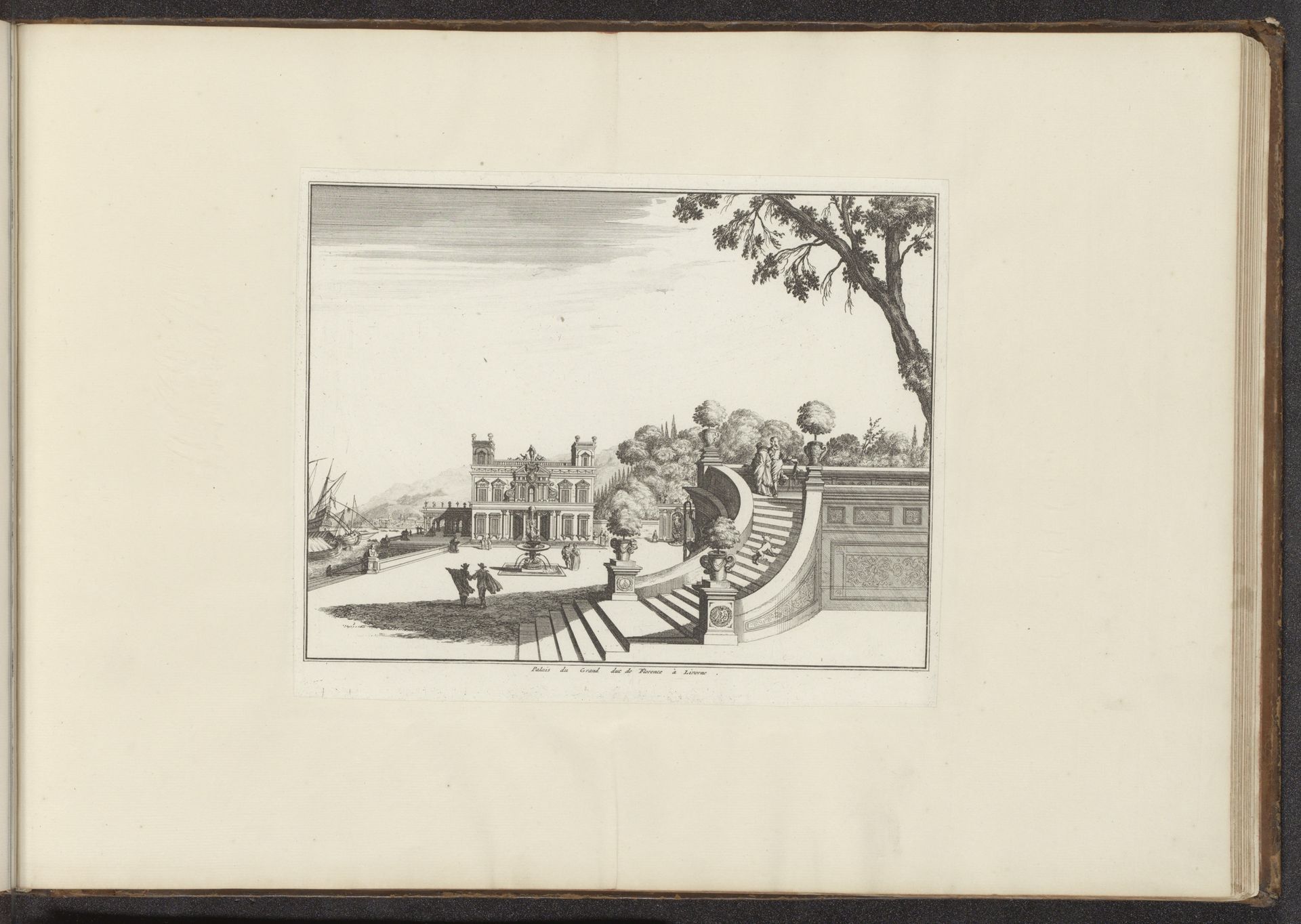 Gezicht op een paleis in Livorno by Anonymous
