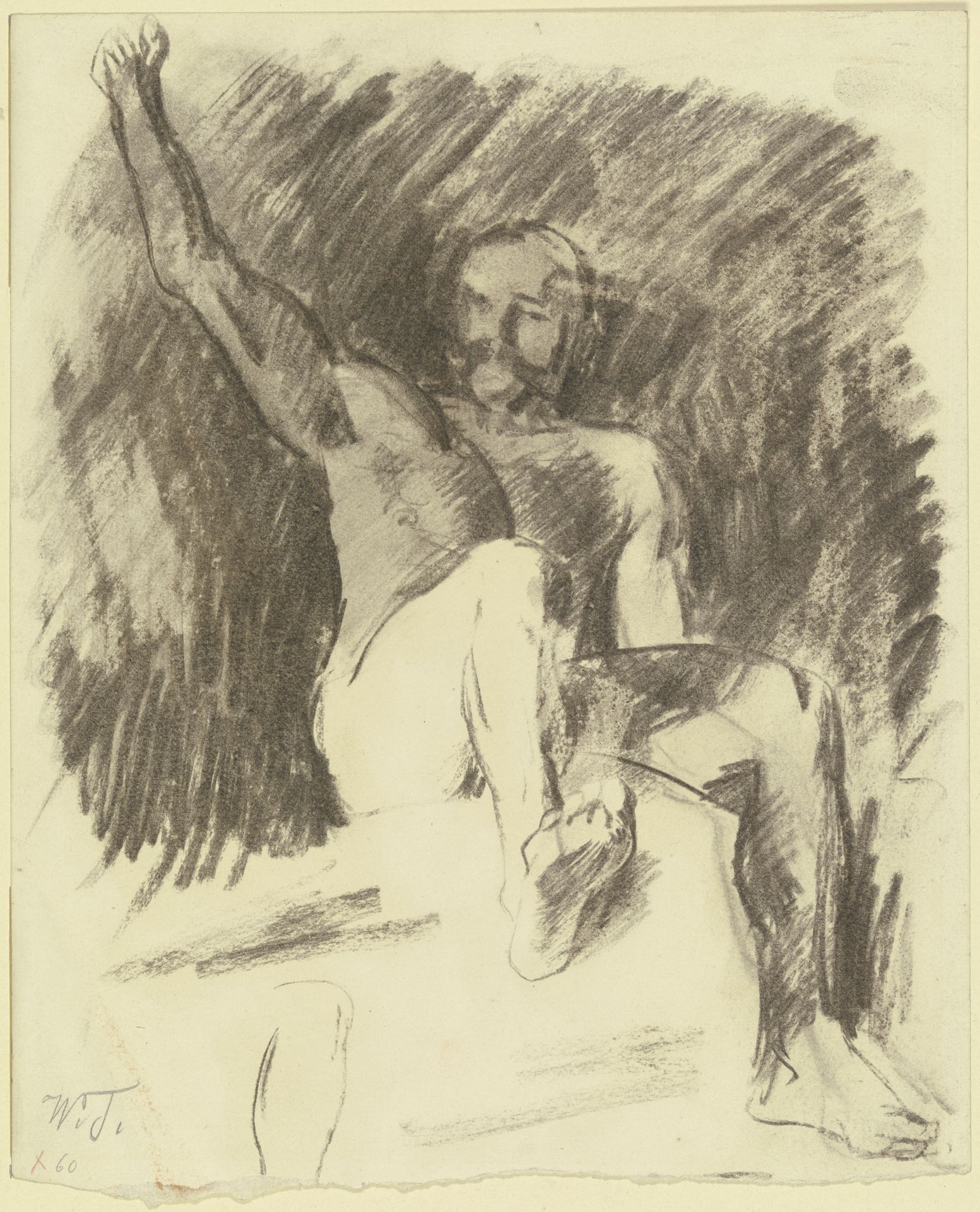 Männlicher Akt (Studie zur Gigantenschlacht) by Wilhelm Trübner