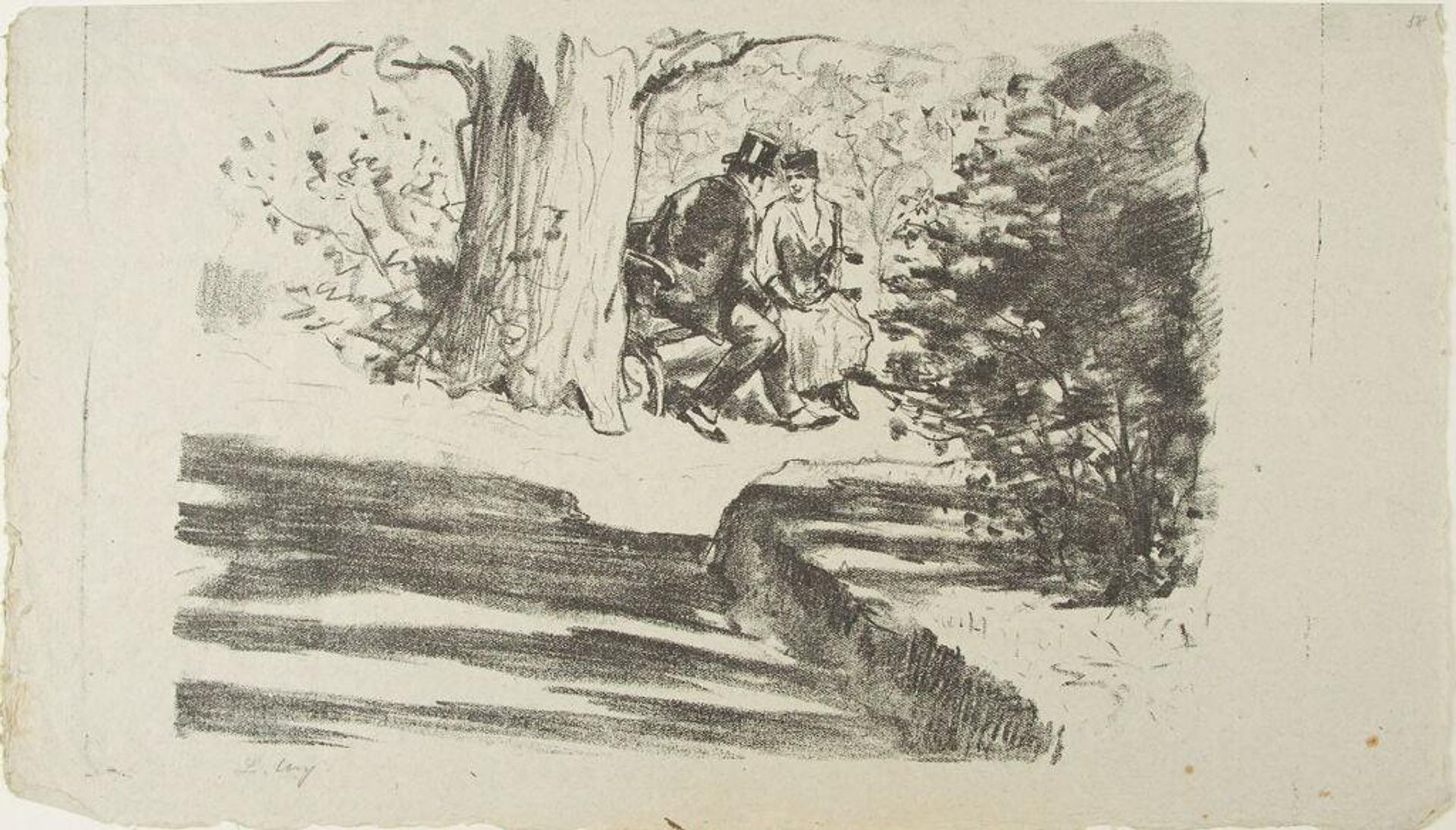 Couple on the Bench by Lesser Ury
