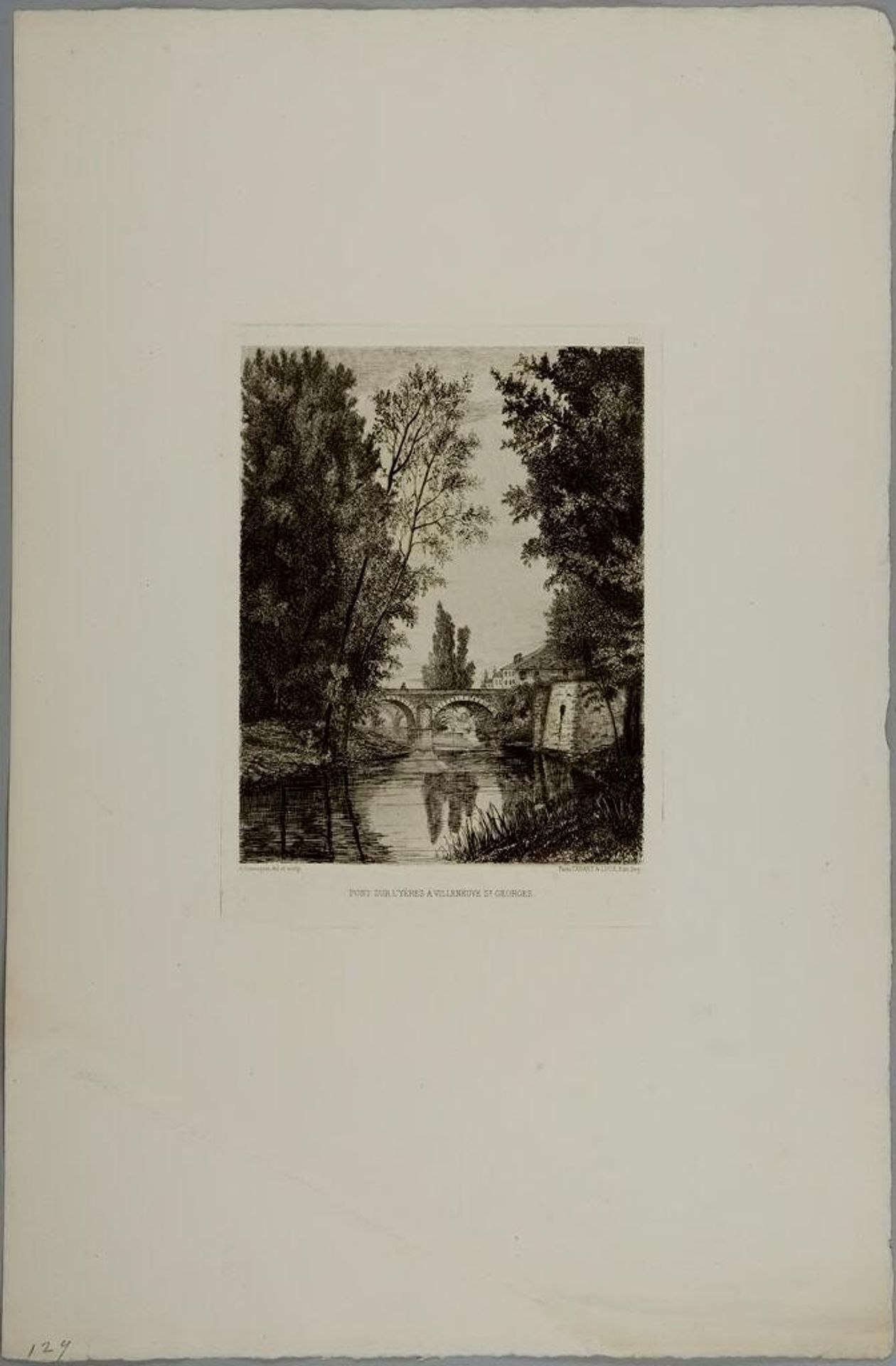 Pont Sur l'Yeres Ã  Villeneuve St. George by Alfred-Joseph Dannequin