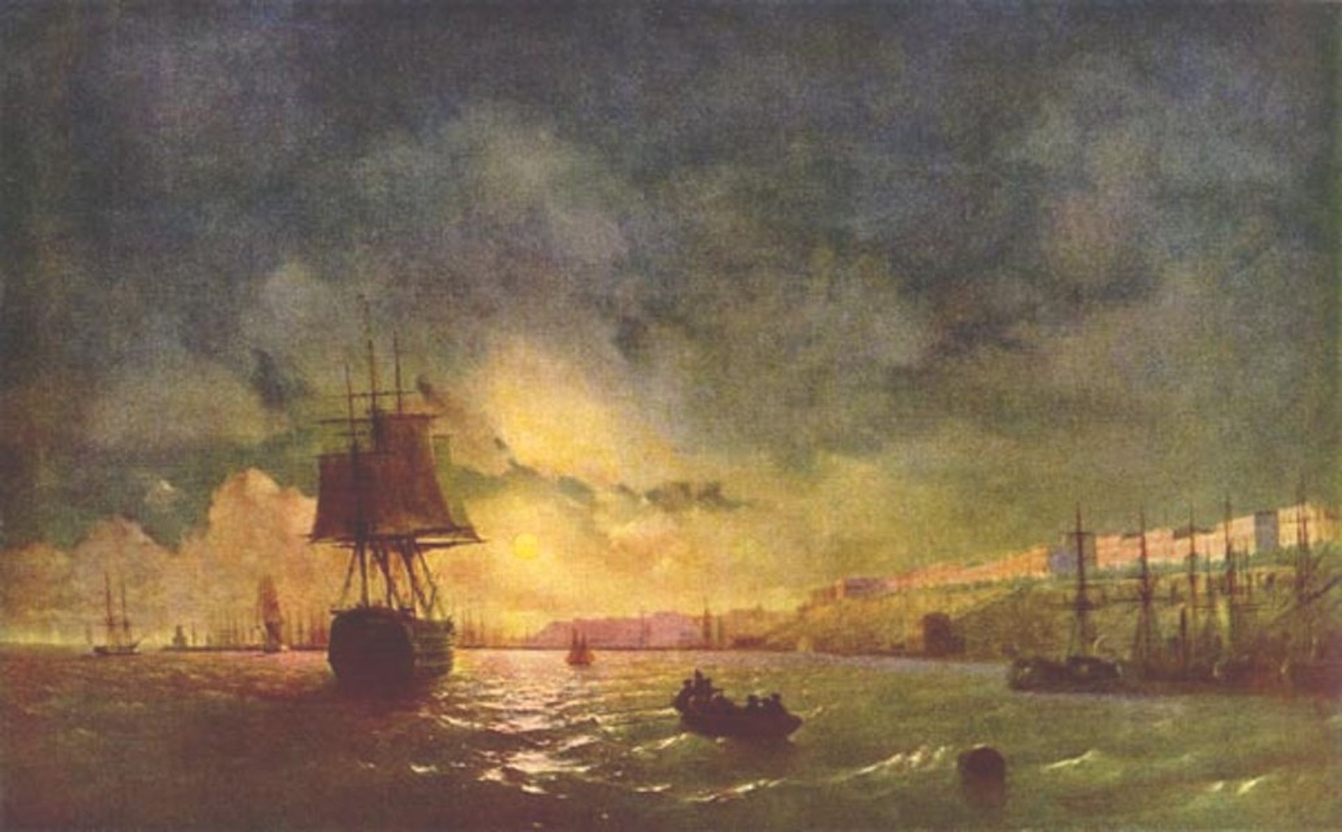 Odessa at night by Ivan Konstantinovich Aivazovsky