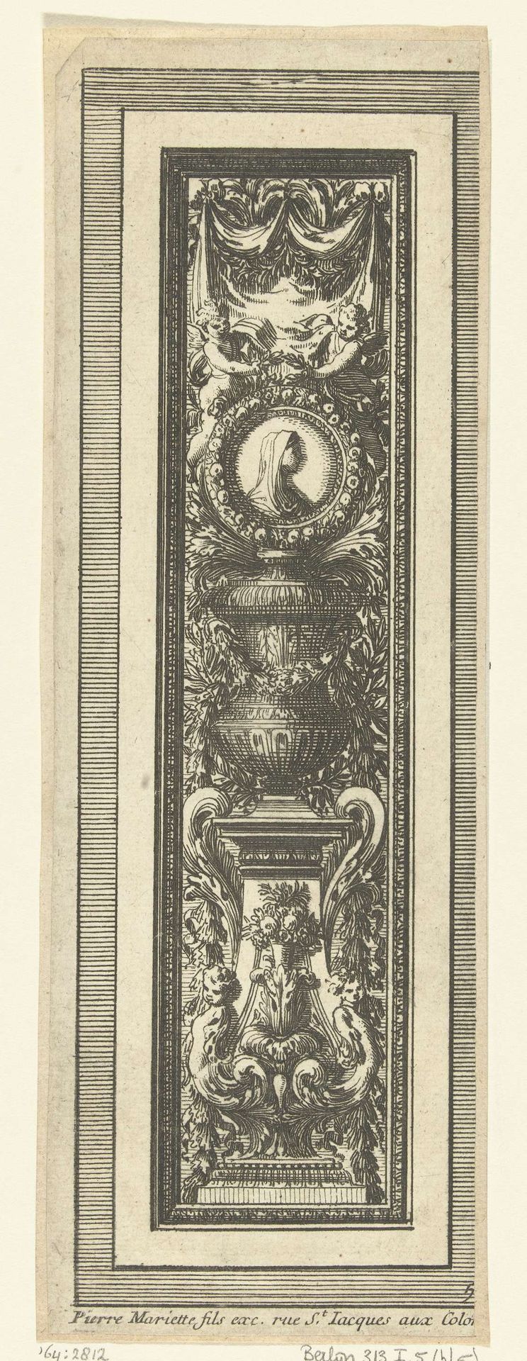 Paneel met buste in medaillon by Jean Lepautre