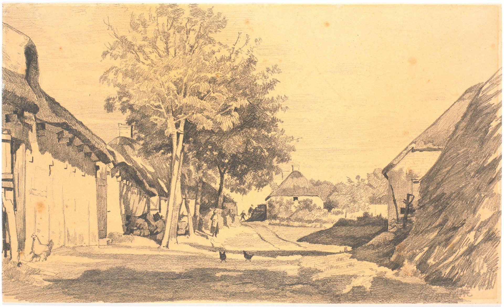 Landsbygade i sol by Hans Smidth