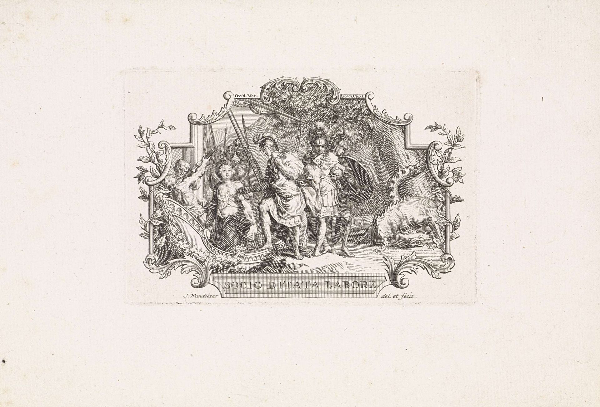 Vignet met Jason en Medea by Jan Wandelaar