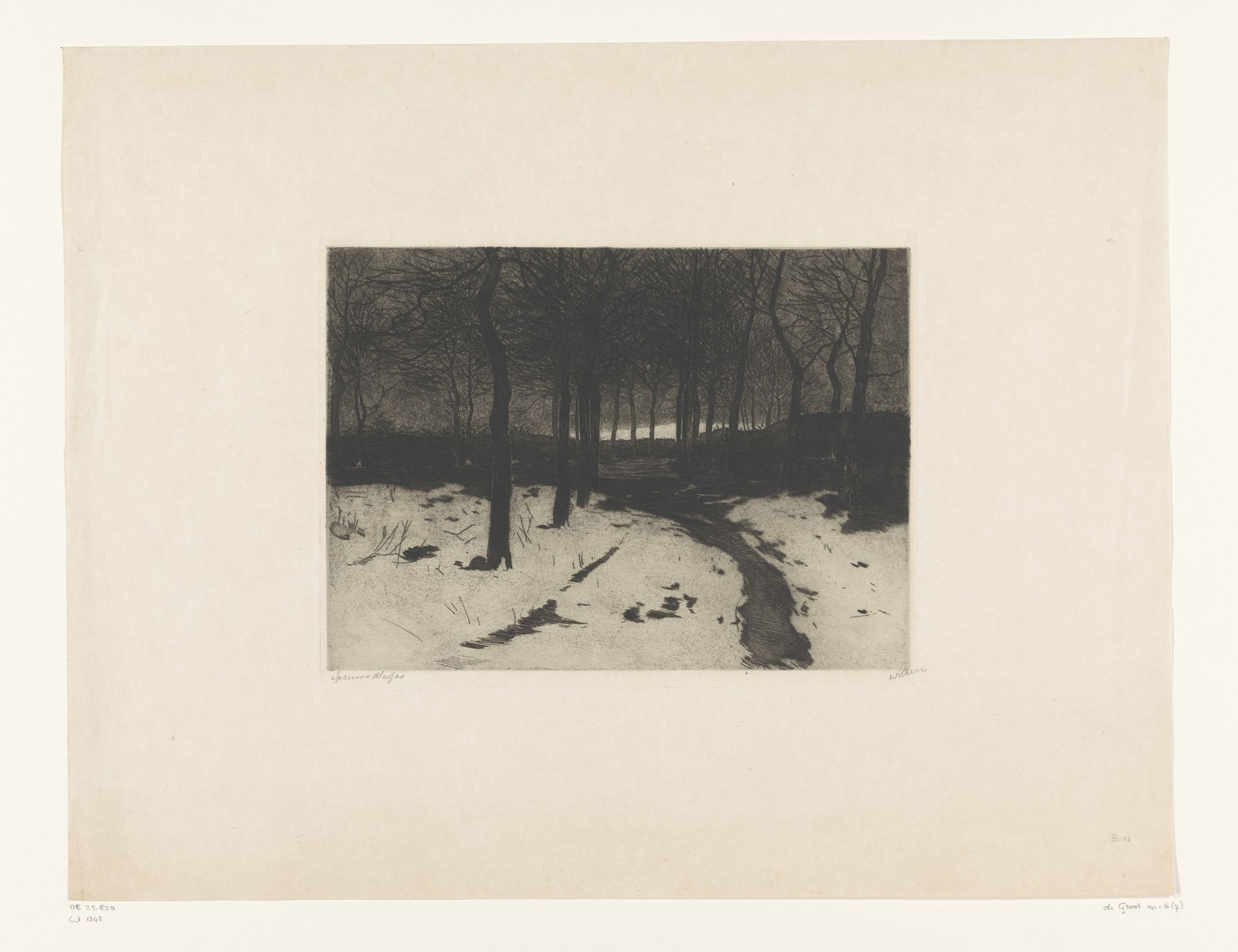 Sneeuwlandschap met bospad by Willem Witsen
