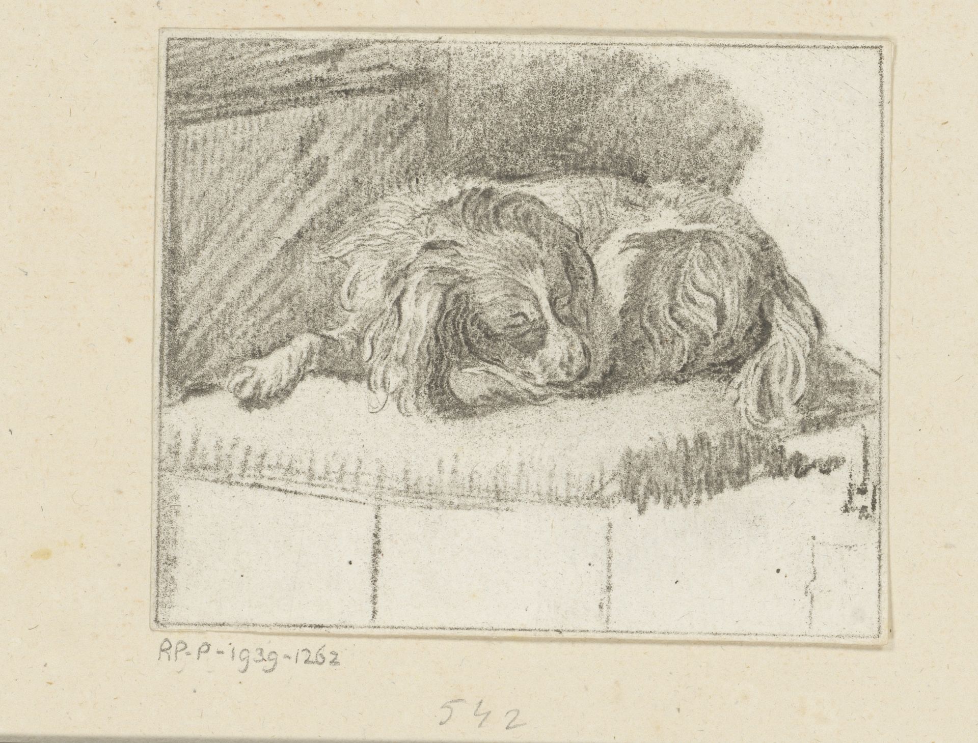 Liggende hond by Cornelis Brouwer