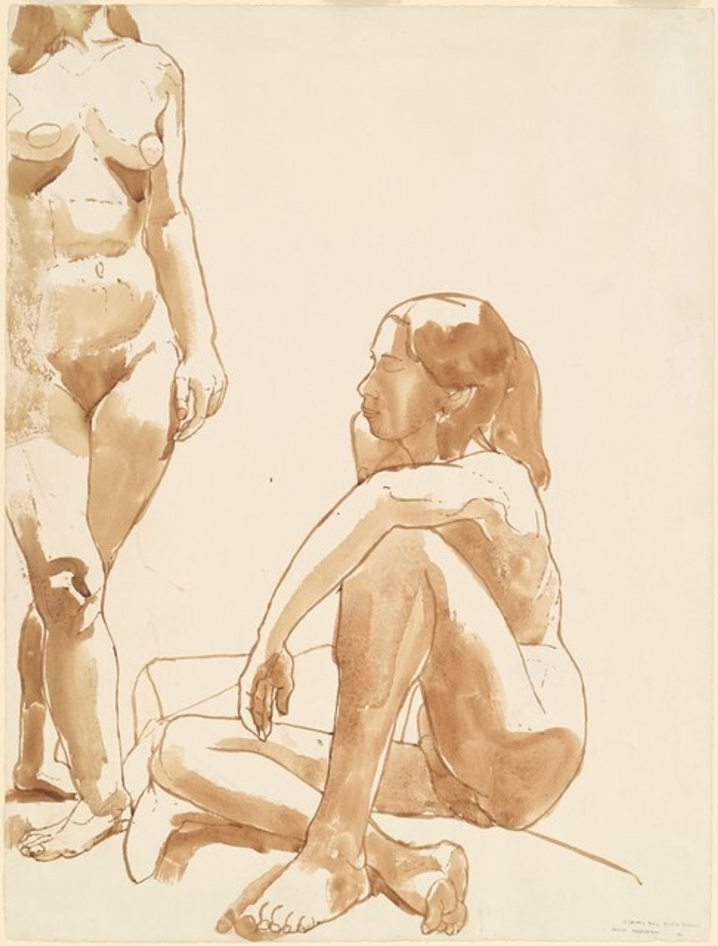 One Seated and One Standing by Philip Pearlstein