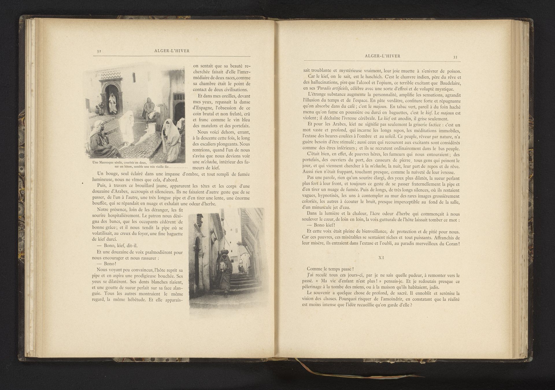 Mensen in een straat in de kasba van Algiers, Algerije by Jules Gervais-Courtellemont