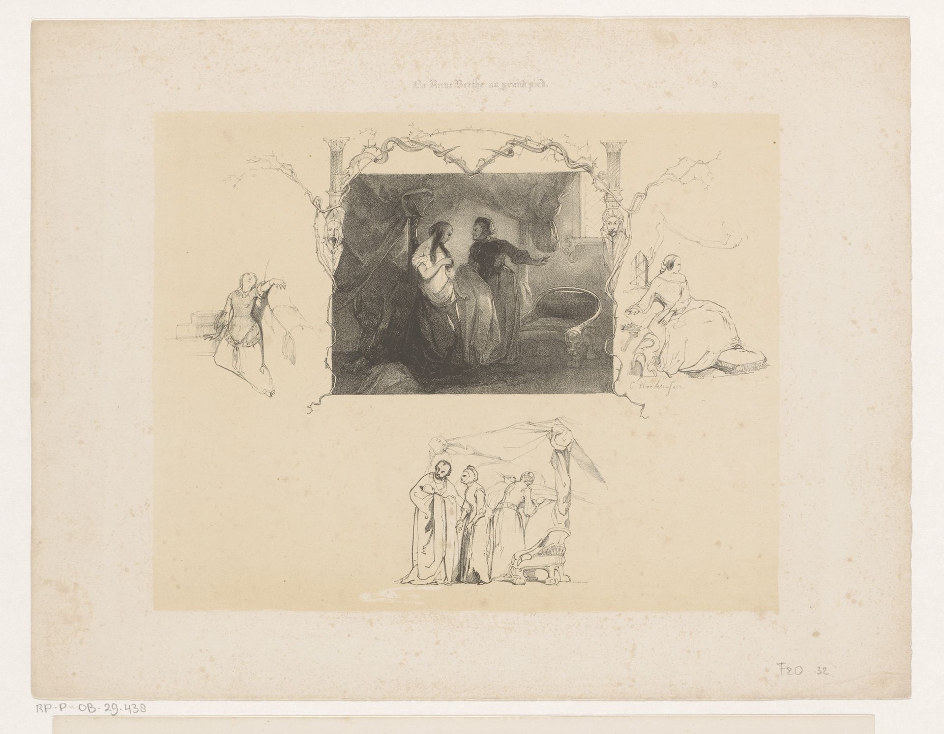 Jonge en oude vrouw in interieur by Charles Rochussen