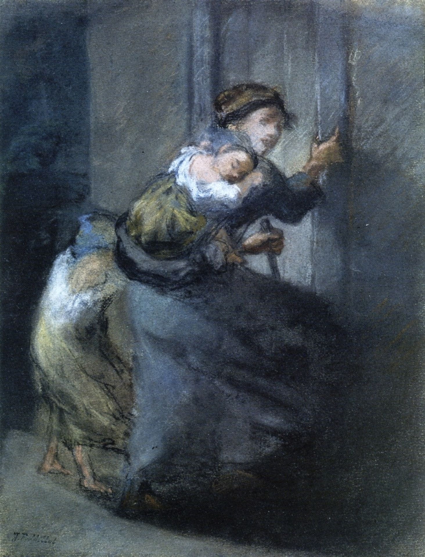 Mother and Two Infants by Jean-François Millet
