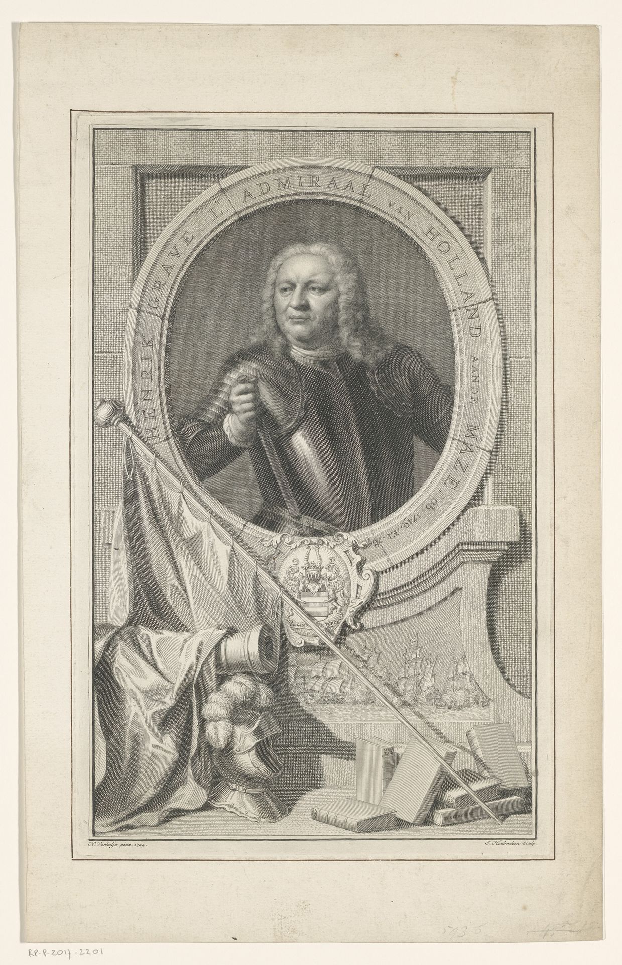 Portret van Hendrik Grave by Jacob Houbraken