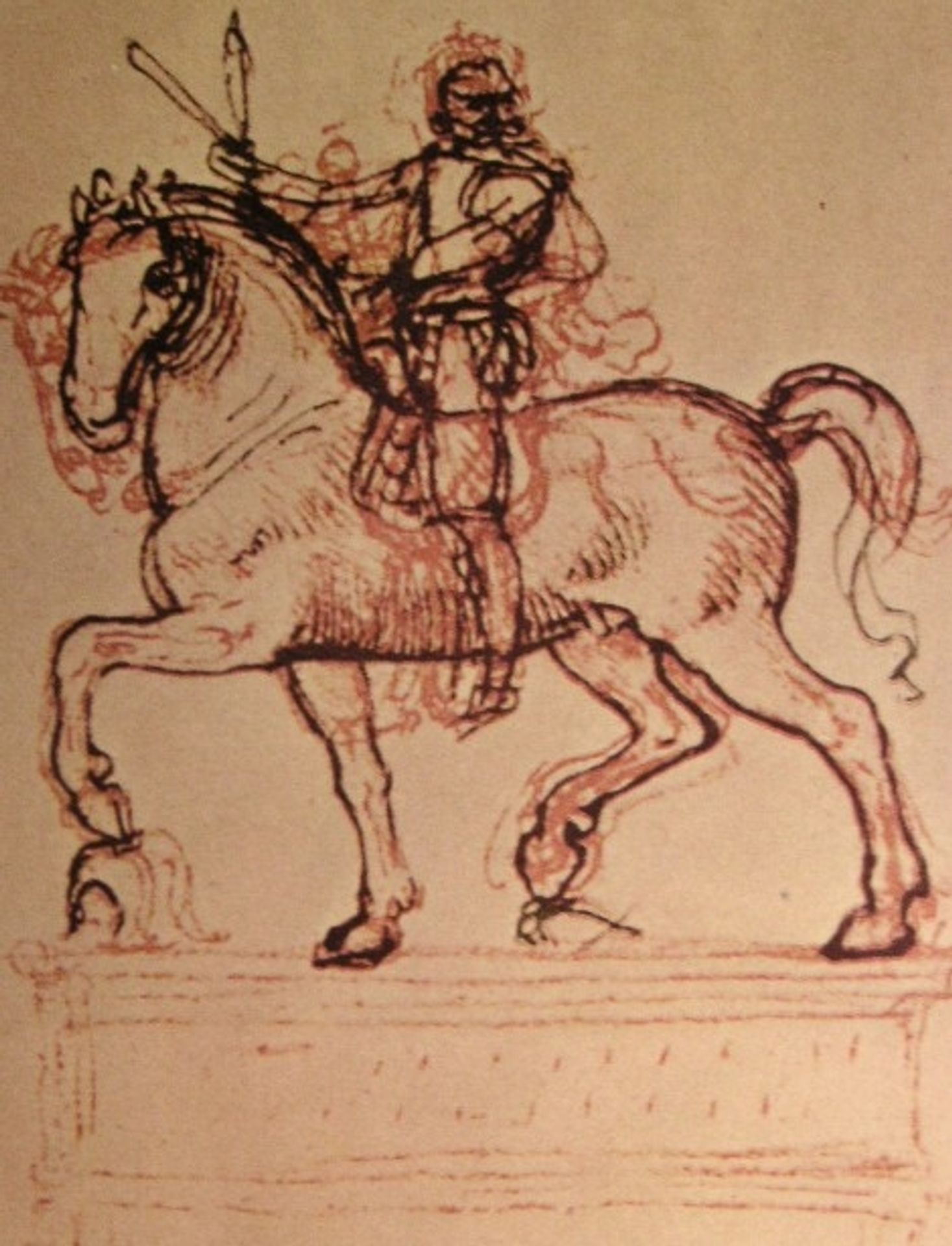 Drawing of an equestrian monument by Leonardo da Vinci