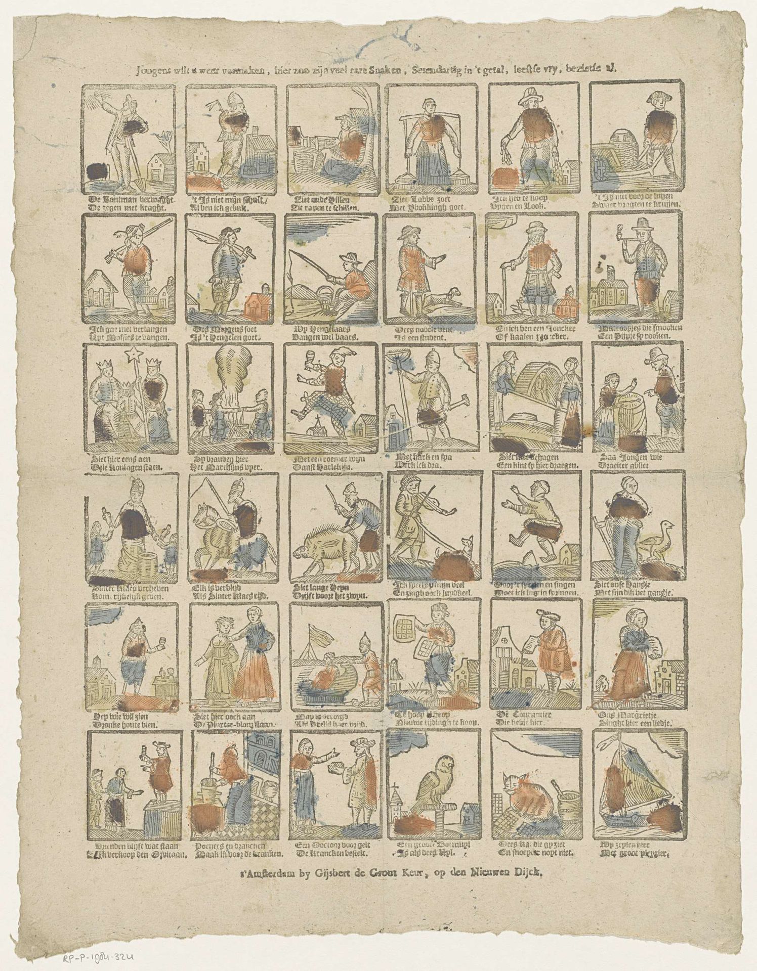 Jongens wilt u weer vermaken, hier zoo zijn veel rare snaken, sesendartig in 't getal, leestse vry, beziede al by Gijsbert de Groot Keur