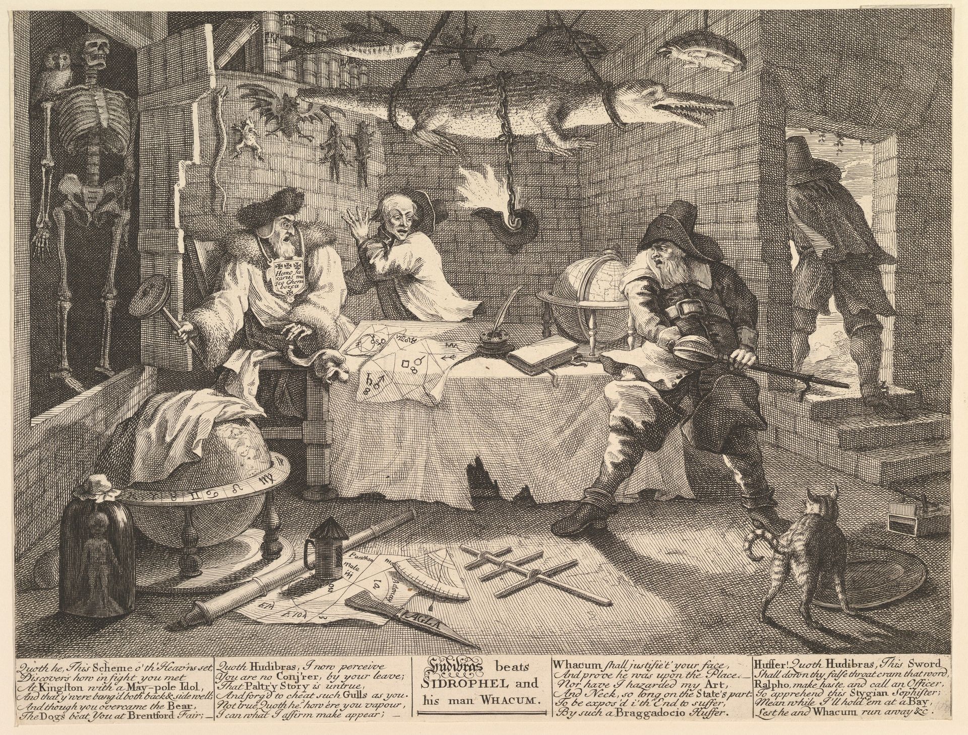 Hudibras beats Sidrophel and his man Whacum (Twelve Large Illustrations for Samuel Butler's Hudibras, Plate 8) by William Hogarth