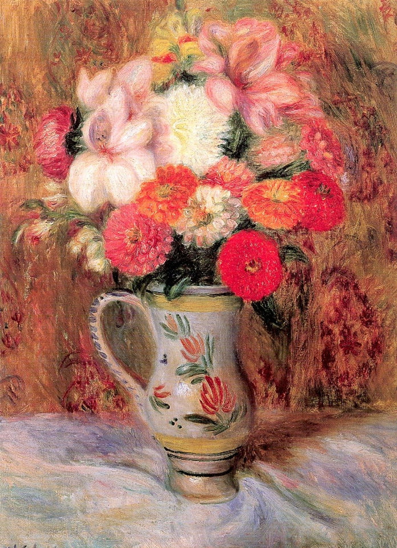 Flowers in a Quimper Pitcher by William James Glackens