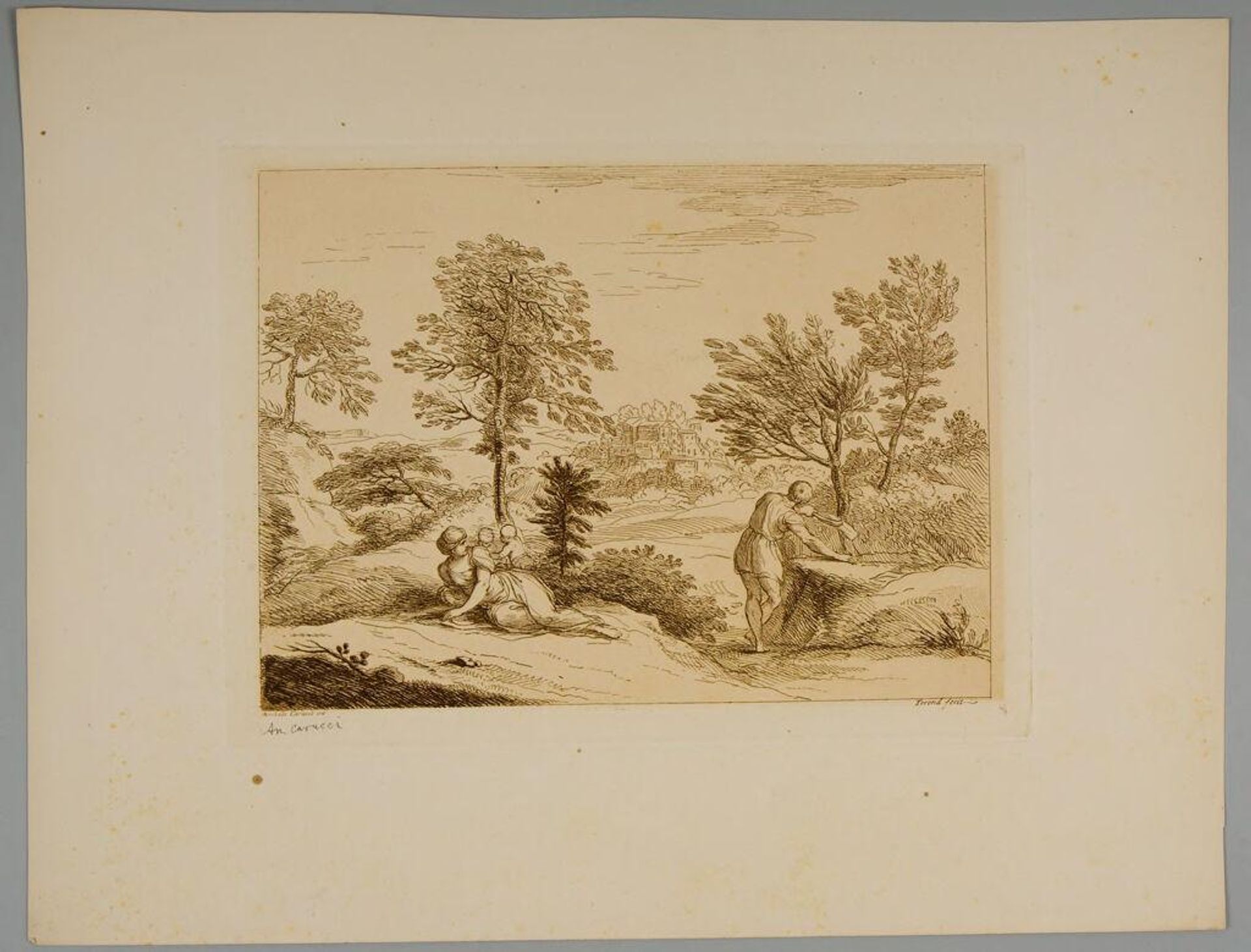 Landscape with Man, Women and Children by F. Torond