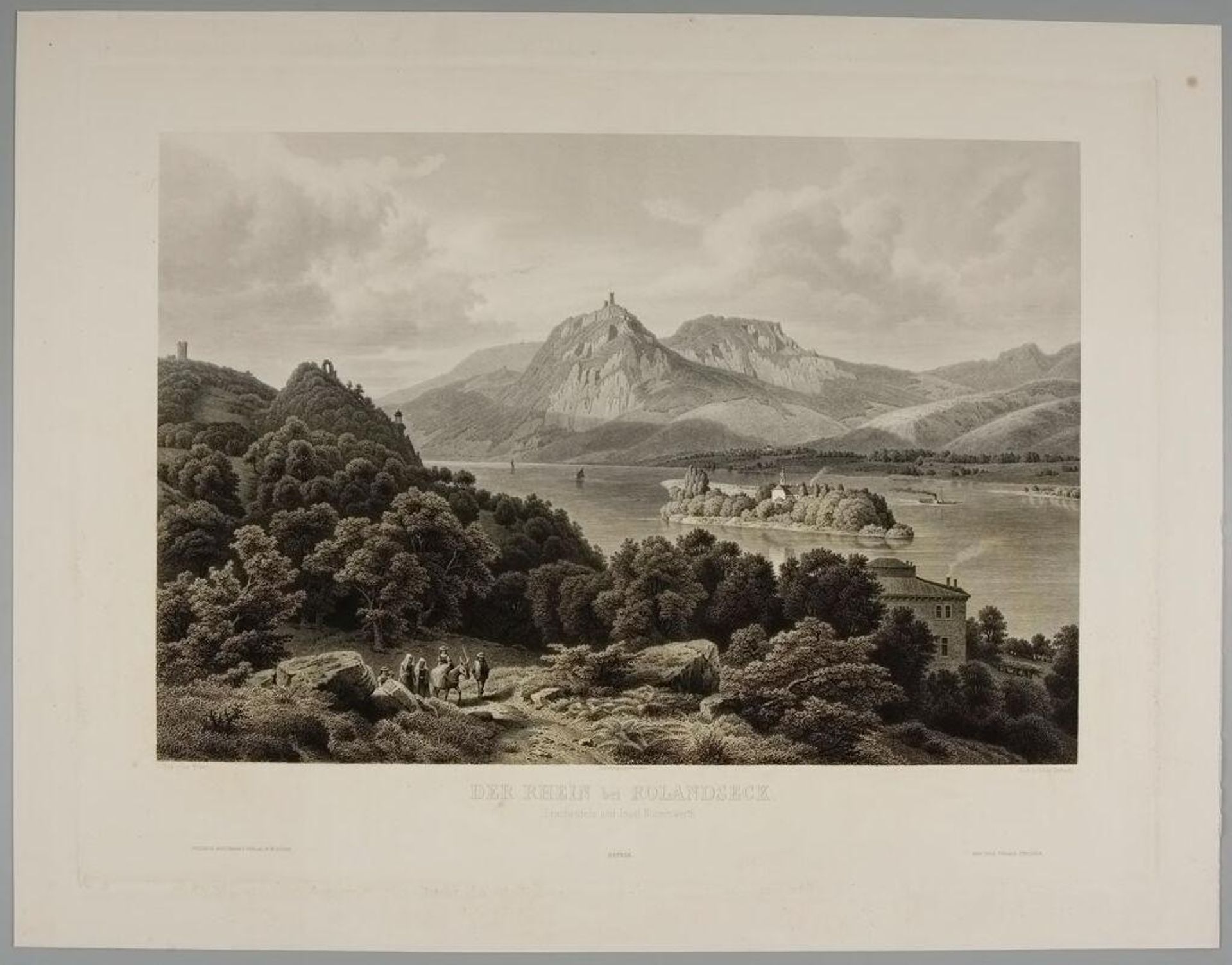 The Rhine at Rolandseck by Friedrich Julius Umbach