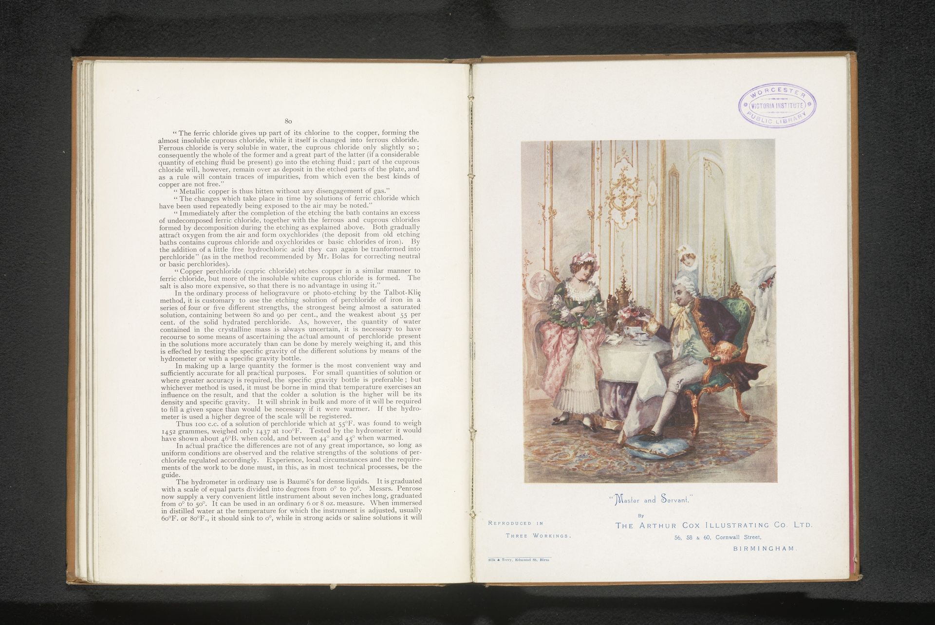 Reproductie van een ontwerp van een man met bediende by Arthur Cox Illustrating Co.