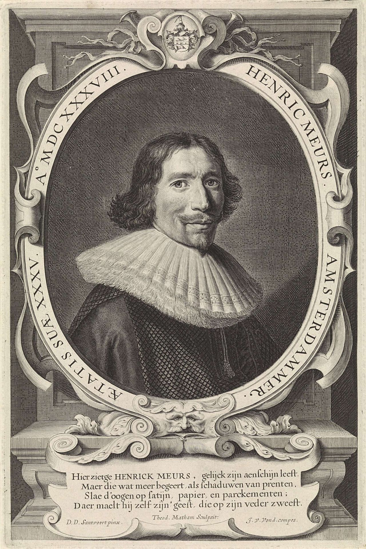 Portret van Hendrik Meurs by Theodor Matham