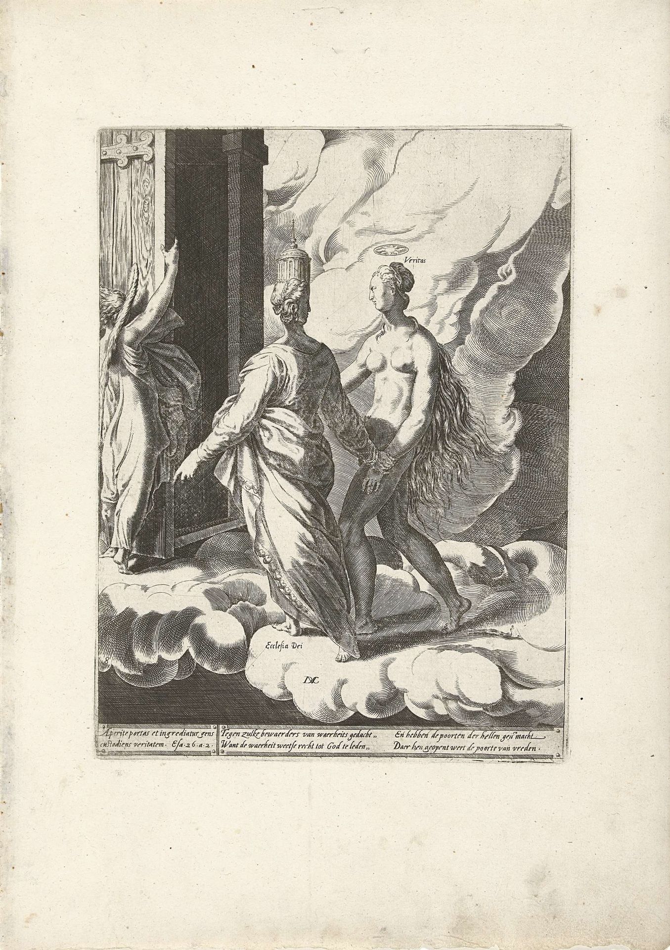 Voor de ware gemeente Gods staat de hemel open by Dirck Volckertsz Coornhert