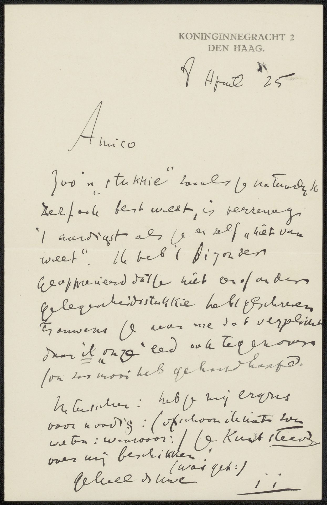 Brief aan Jan Veth by Isaac Israels
