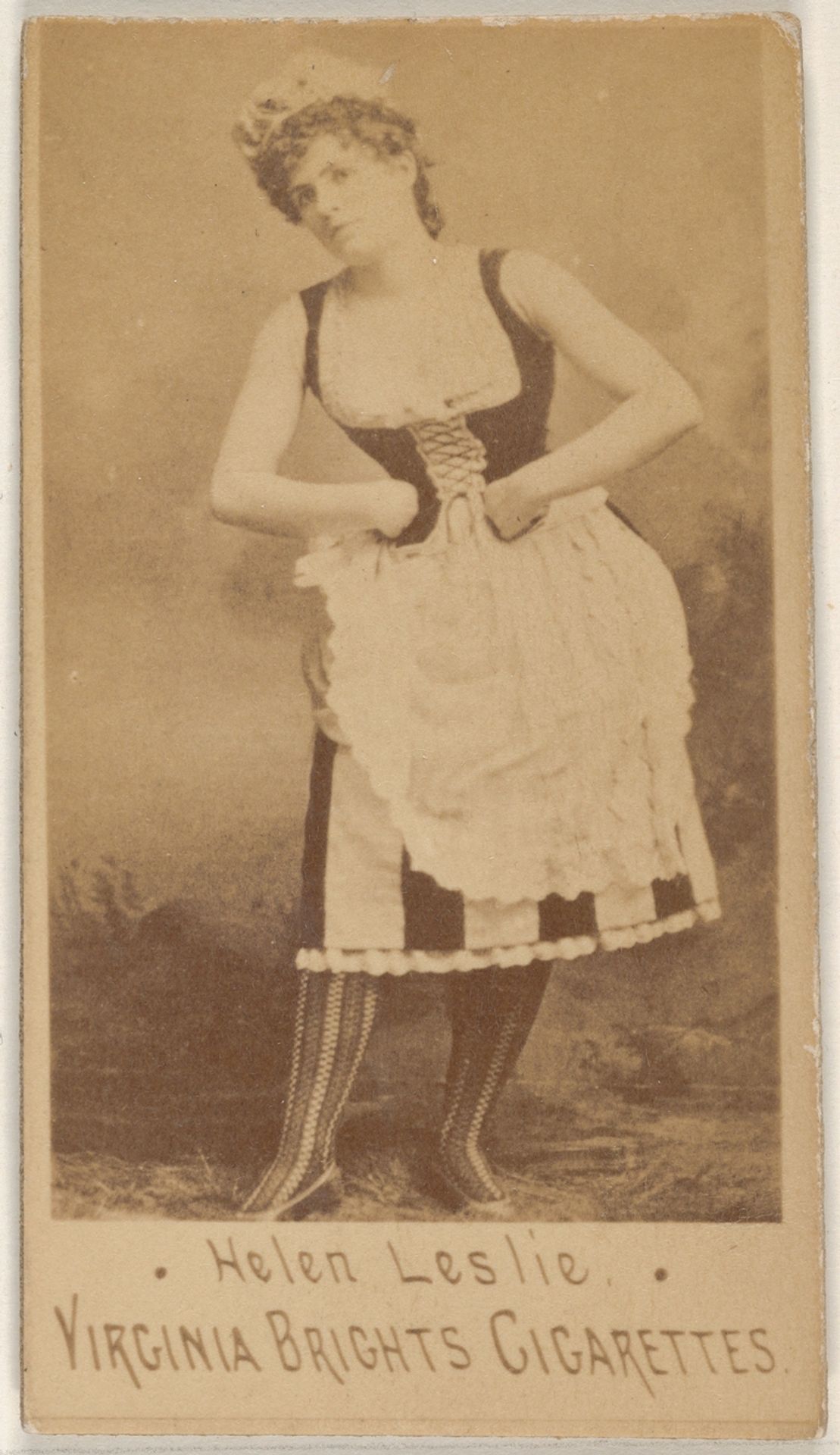 Helen Leslie, from the Actors and Actresses series (N45, Type 1) for Virginia Brights Cigarettes by Allen & Ginter