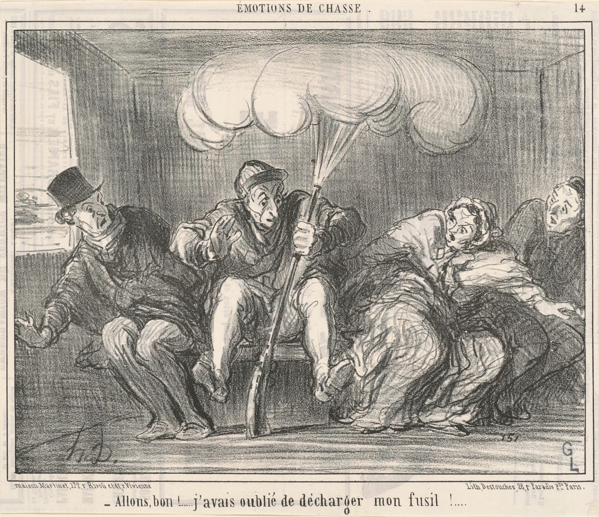 Allons Bon! J'avais oublié de décharger mon fusil! by Honoré Daumier