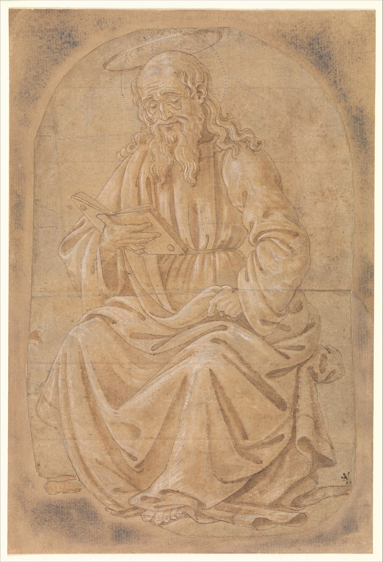 A Seated Saint Reading from a Book by Francesco Botticini
