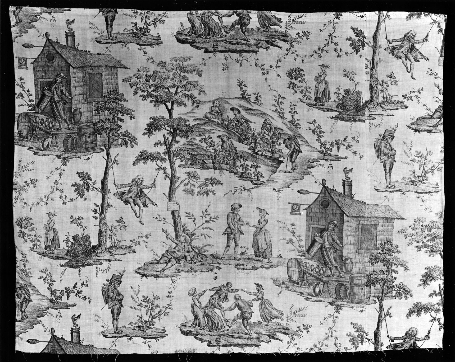 Les Vendages (Furnishing Fabric) by Oberkampf Manufactory