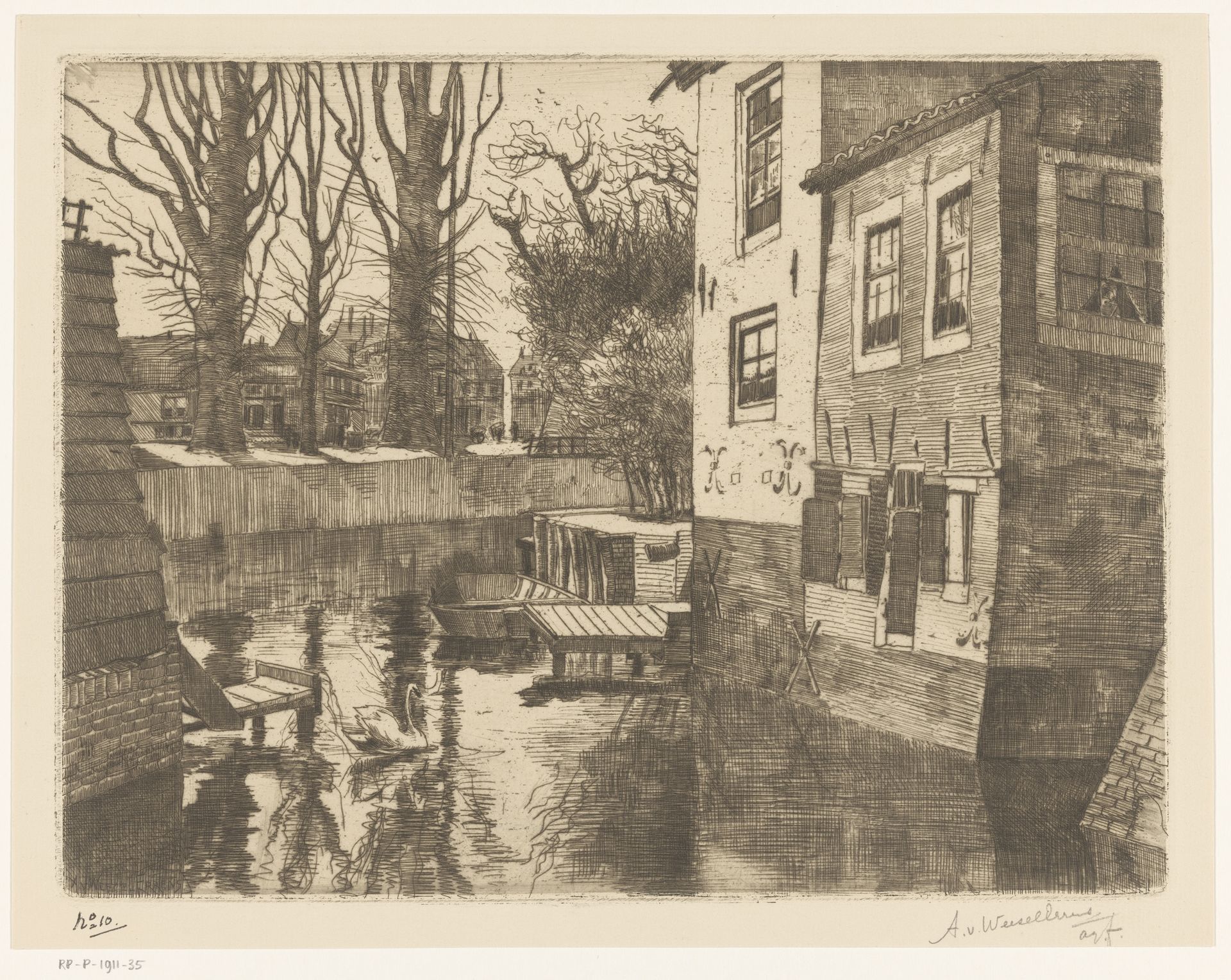 Gezicht op de Zuidsingel in Amersfoort by Adolphe P.H J. van Weezel Errens