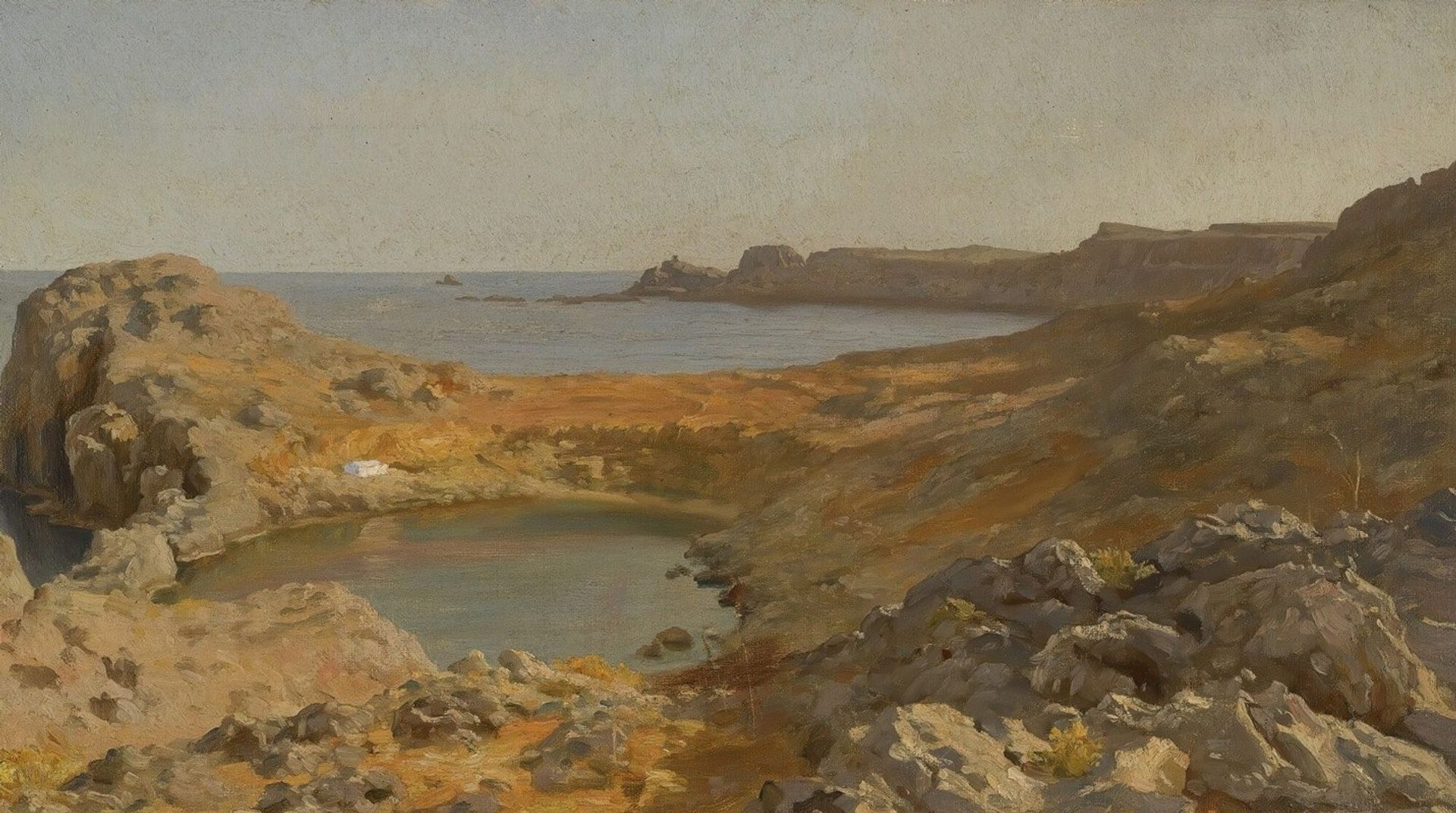 St Paul’s Bay At Lindos, Rhodes by Frederic Leighton