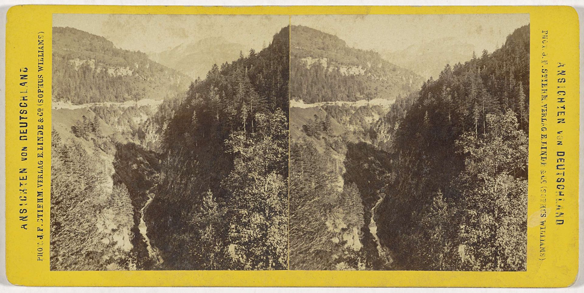 Ravijn en de rivier de Rote Traun in Beieren, Duitsland by Johann Friedrich Stiehm