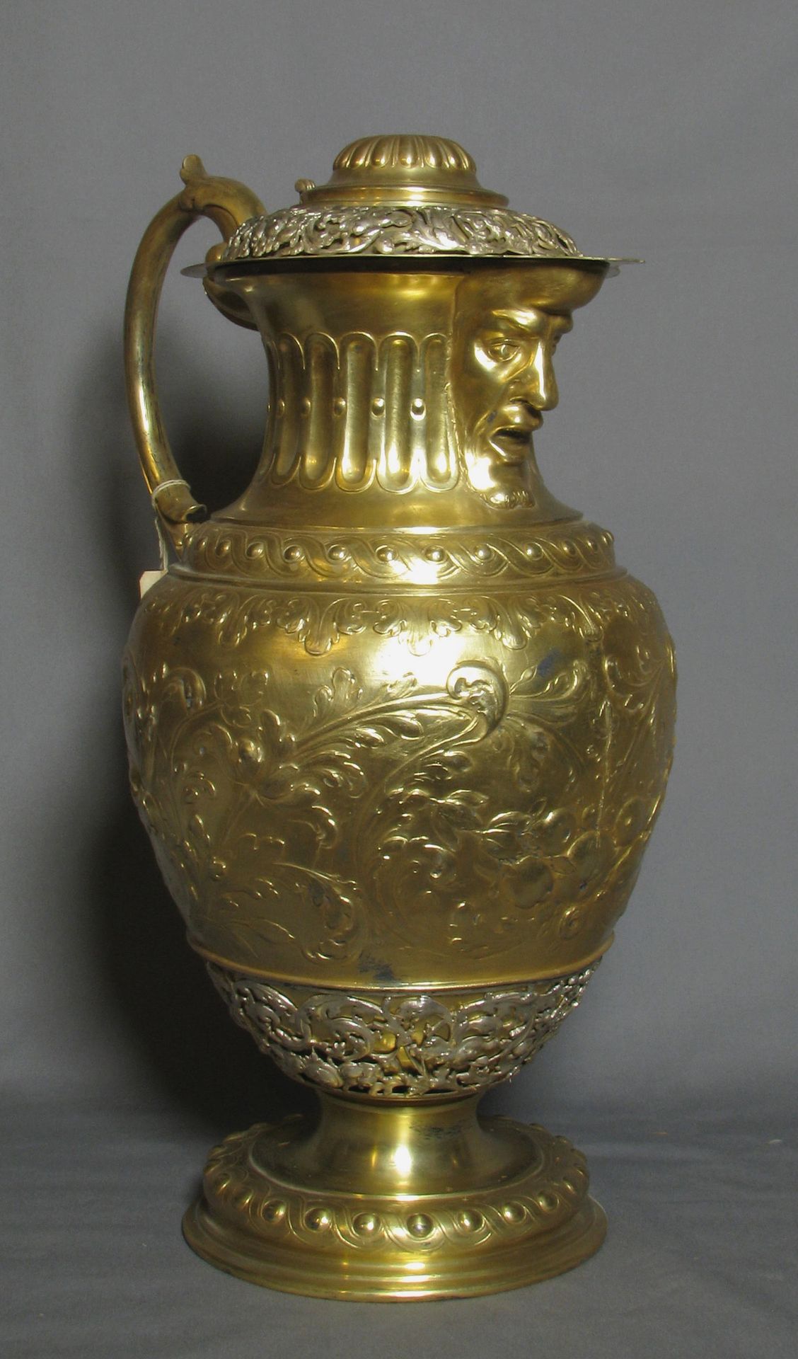 Ewer or great jug with cover by Elkington & Co.