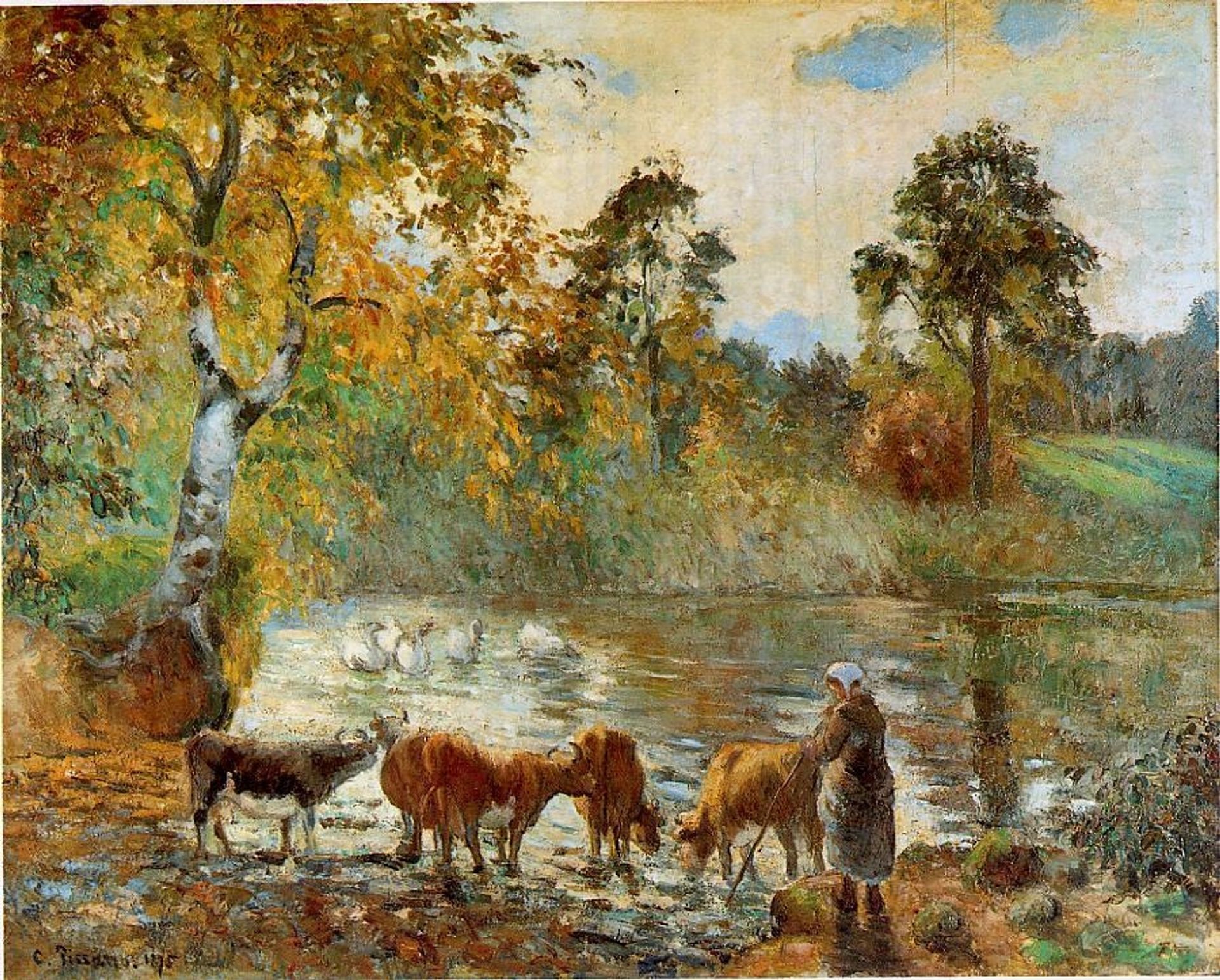 The Pond at Montfoucault by Camille Pissarro