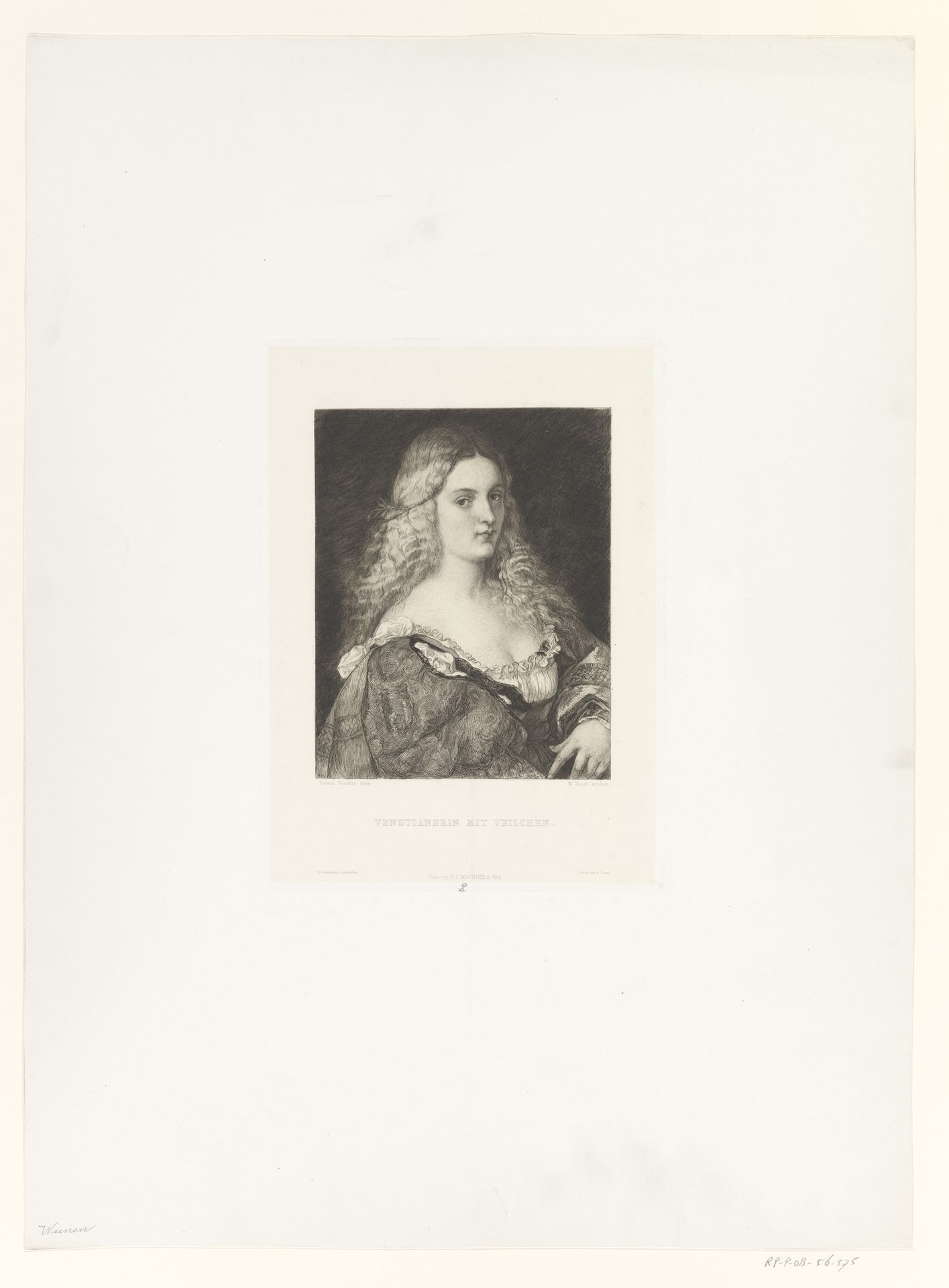 Portret van een onbekende Venetiaanse vrouw by William Unger