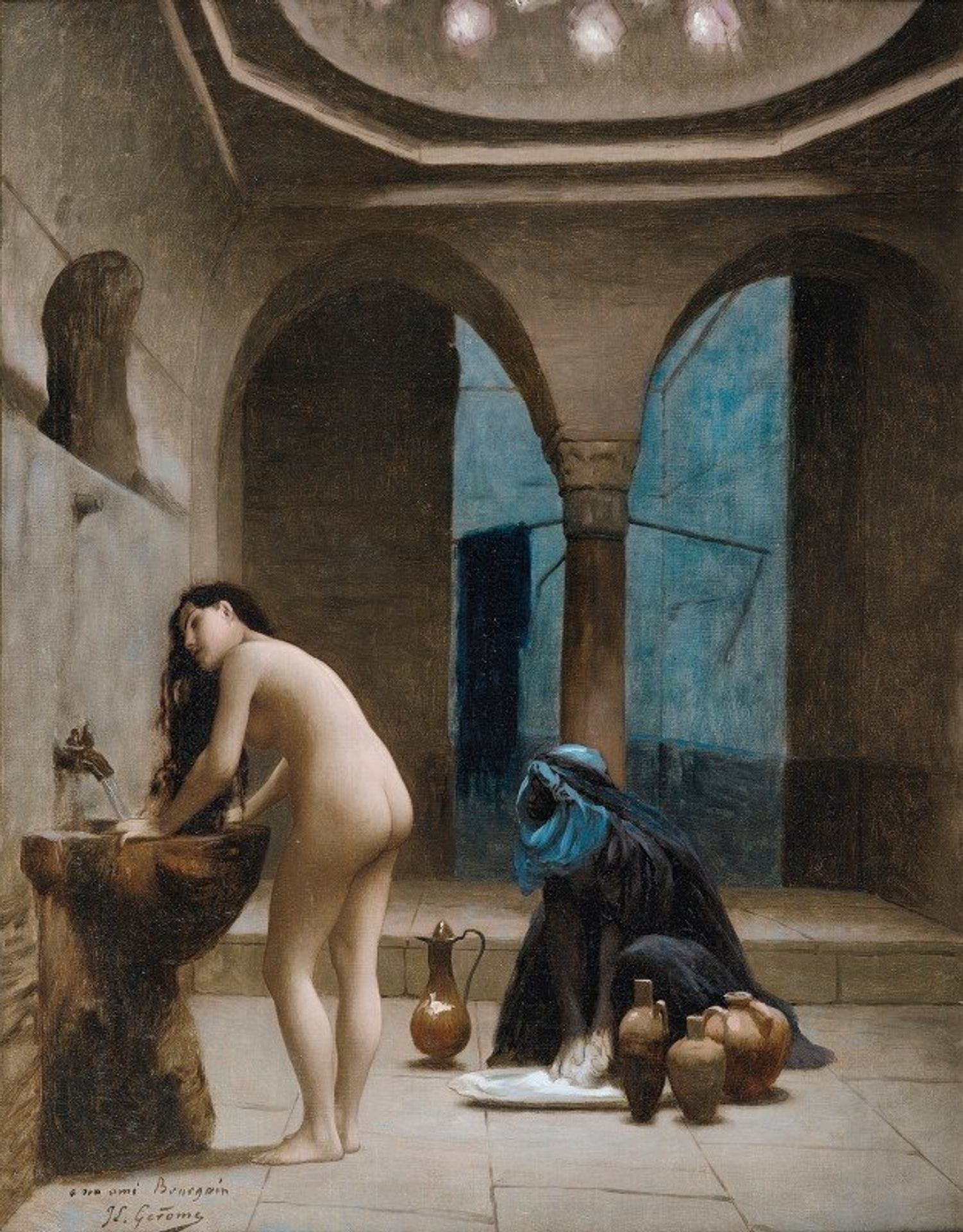 Study For A Maure Bath, Turkish Woman In The Bath by Jean-Léon Gérôme