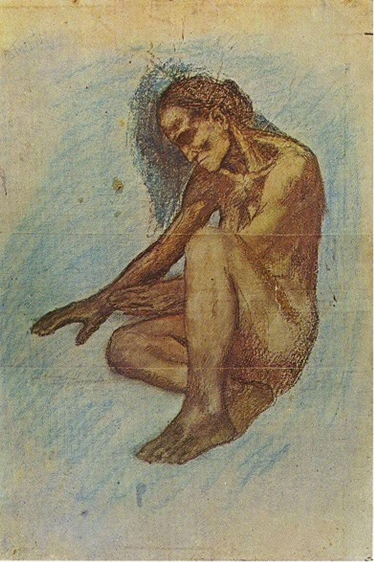 Old Woman stretching out her hands to the fire by Pablo Picasso