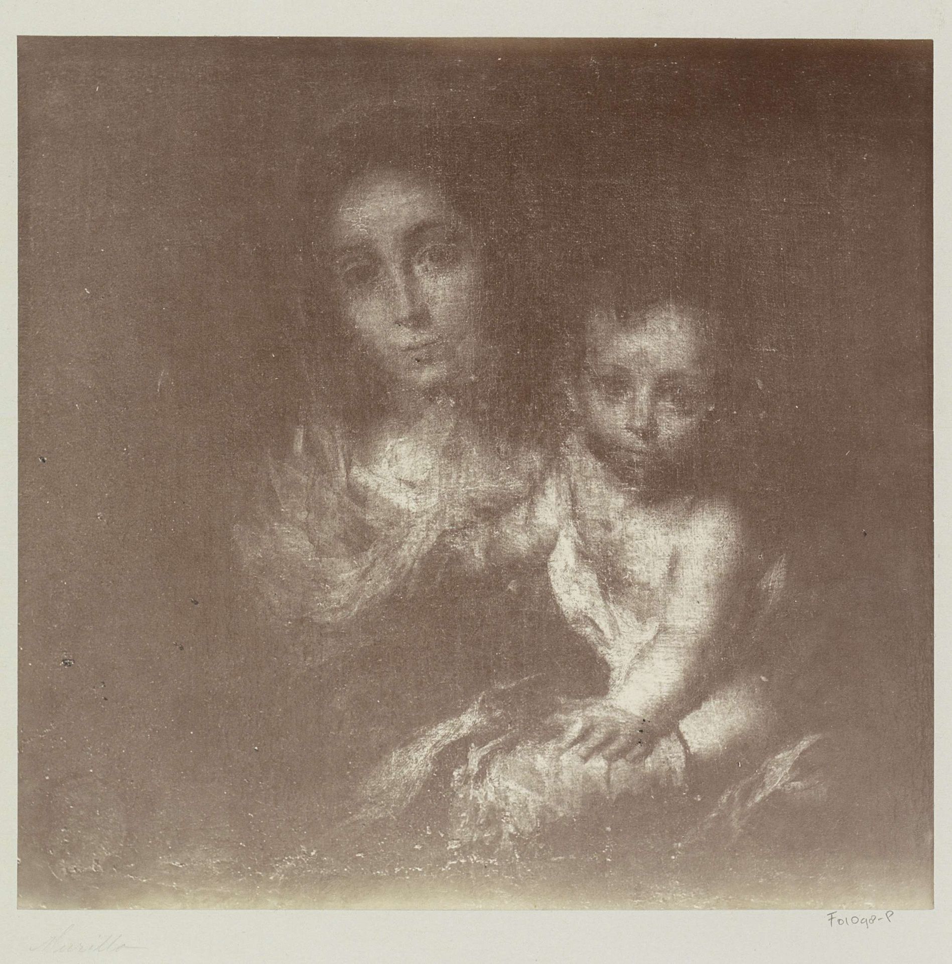 Fotoreproductie van een schilderij door Bartolomé Esteban Murillo, voorstellend Maria met Kind by Juan Laurent