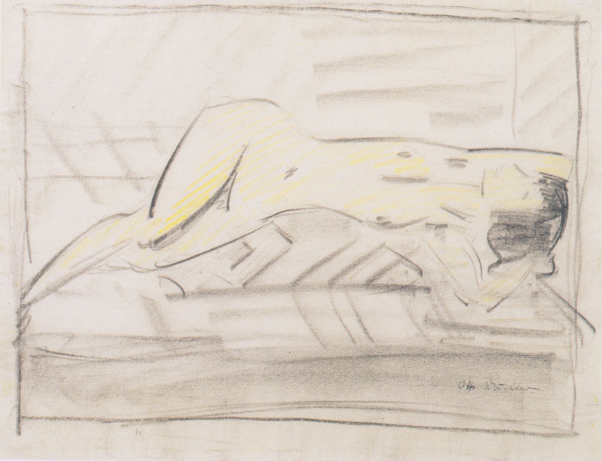 Mädchen Auf Der Liege by Otto Mueller