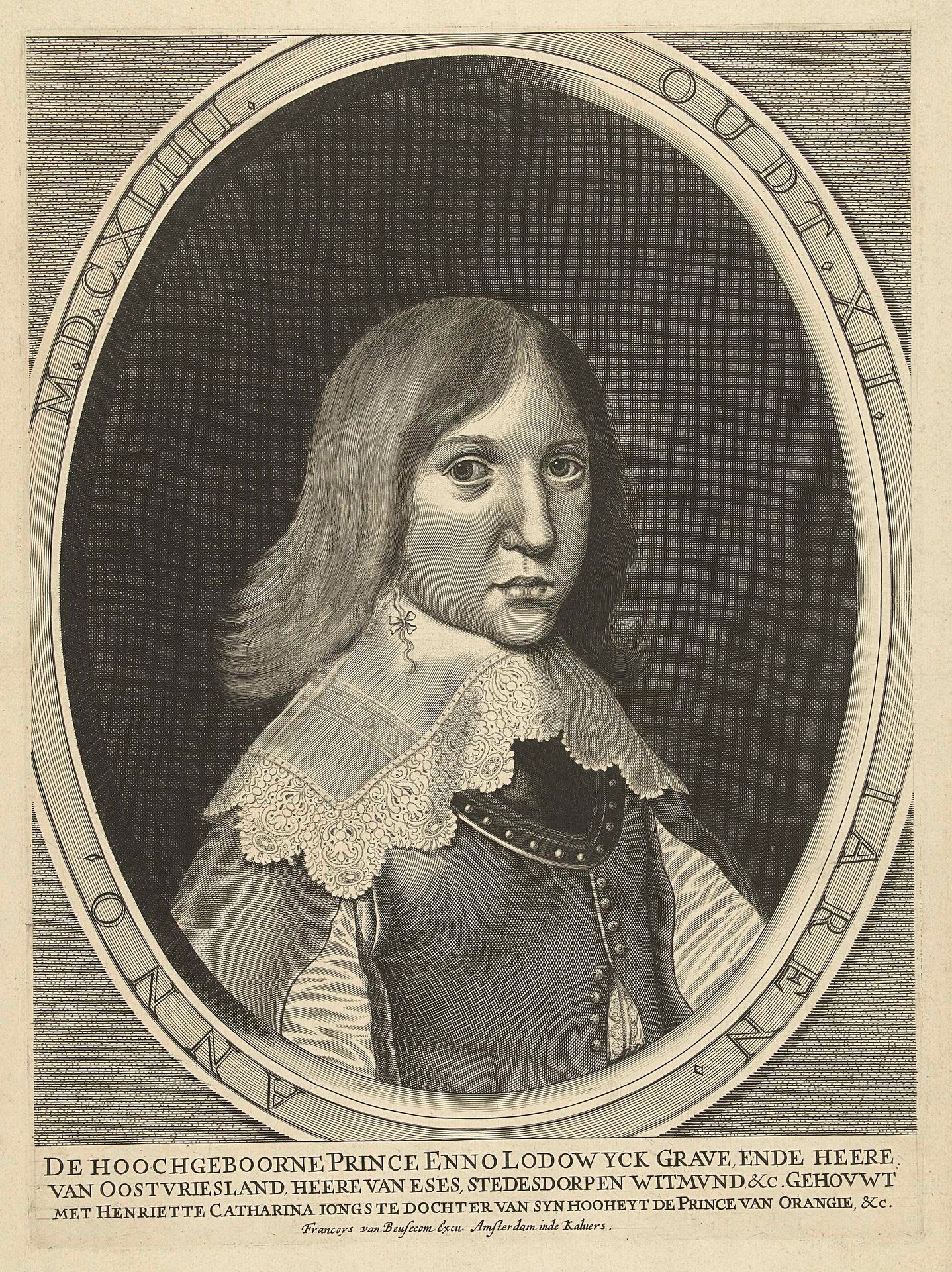 Portret van Enno Lodewijk, graaf van Oost-Friesland op 12-jarige leeftijd by Cornelis van Dalen I