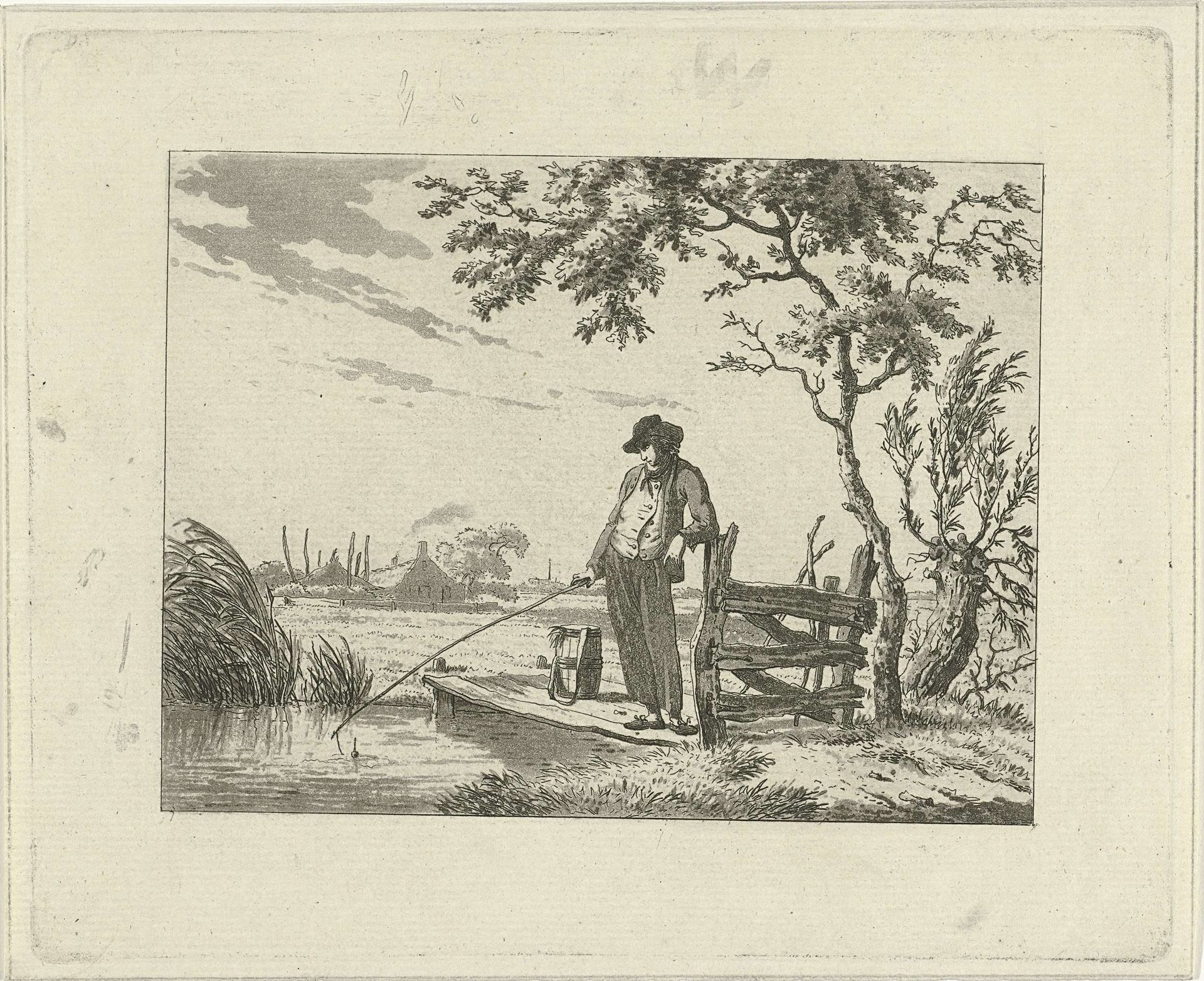 Visser op vlonder by Hermanus Fock