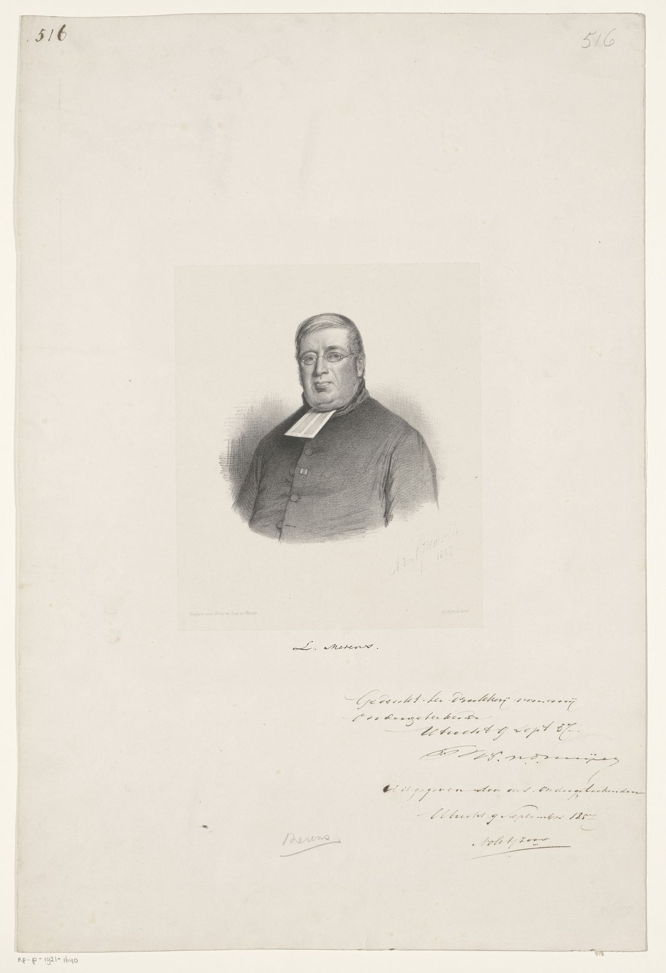 Portret van Lucas Merens by Antonie Johannes Groeneveldt