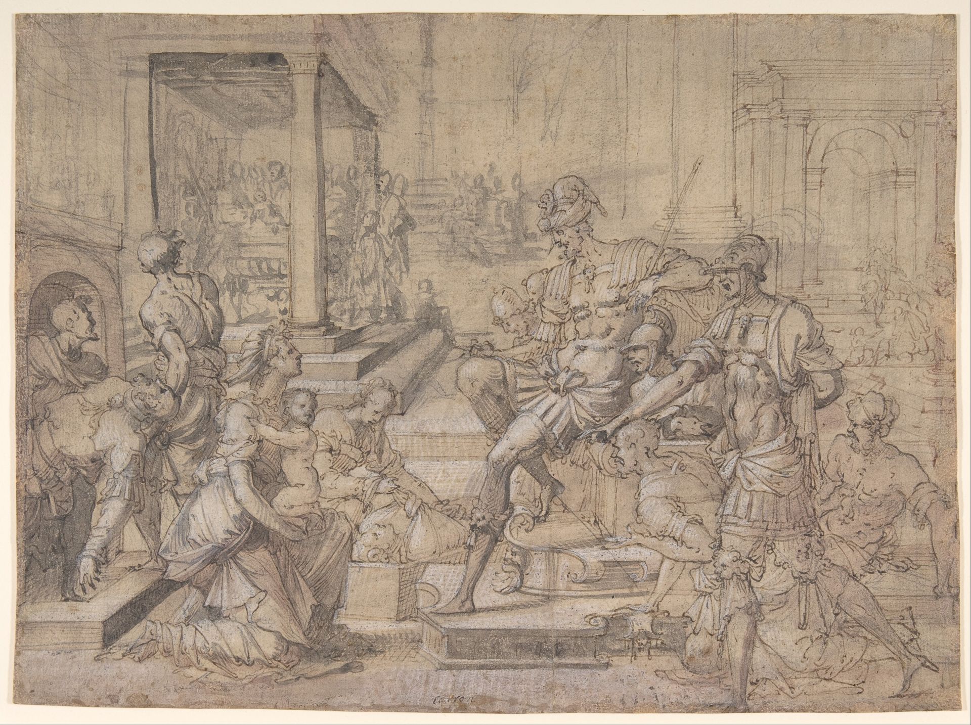 Amya Petitioning Faustus for the Custody of Saint Mamas by Jean Cousin the Elder