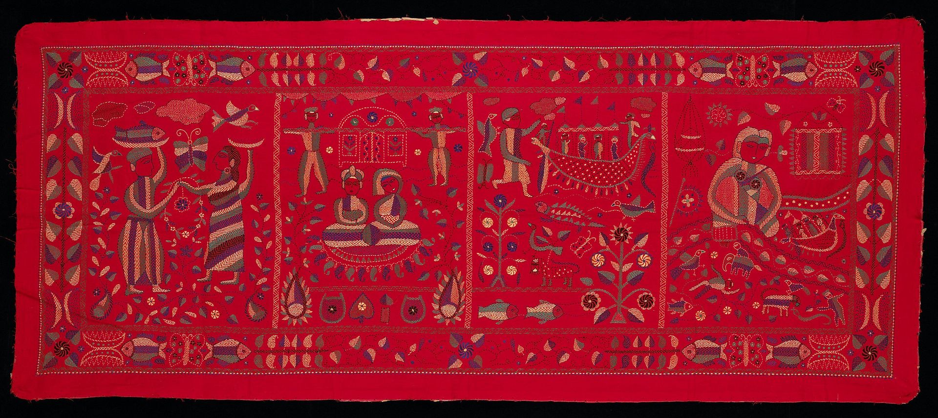 Nakshi Kantha (Tablecloth-) by Anonymous
