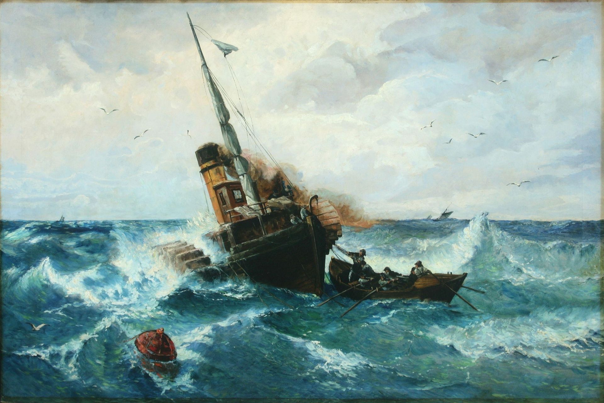 Paddlesteamer in Stormy Weather by Andreas Achenbach