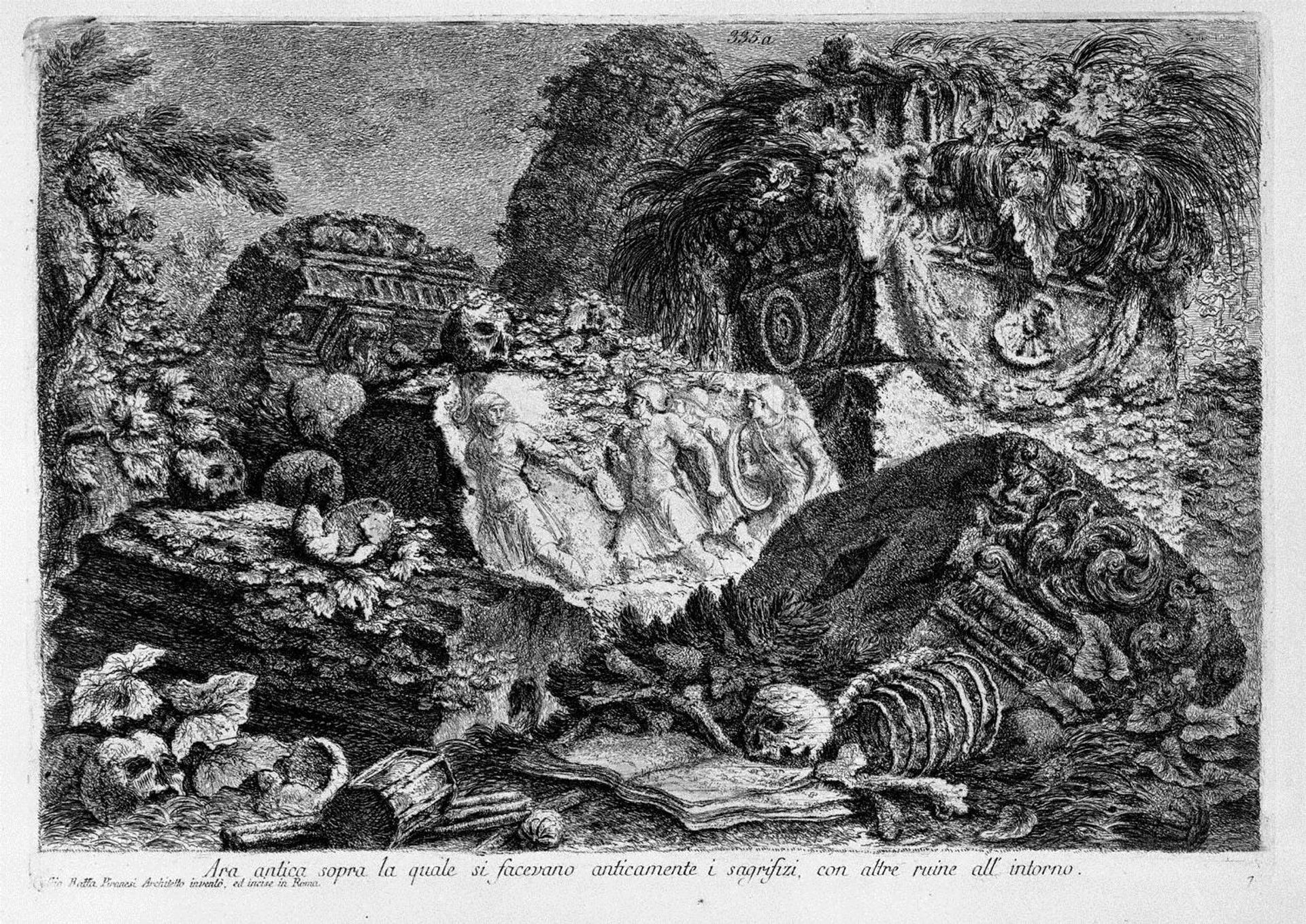 Ancient altar, with other ruins by Giovanni Battista Piranesi